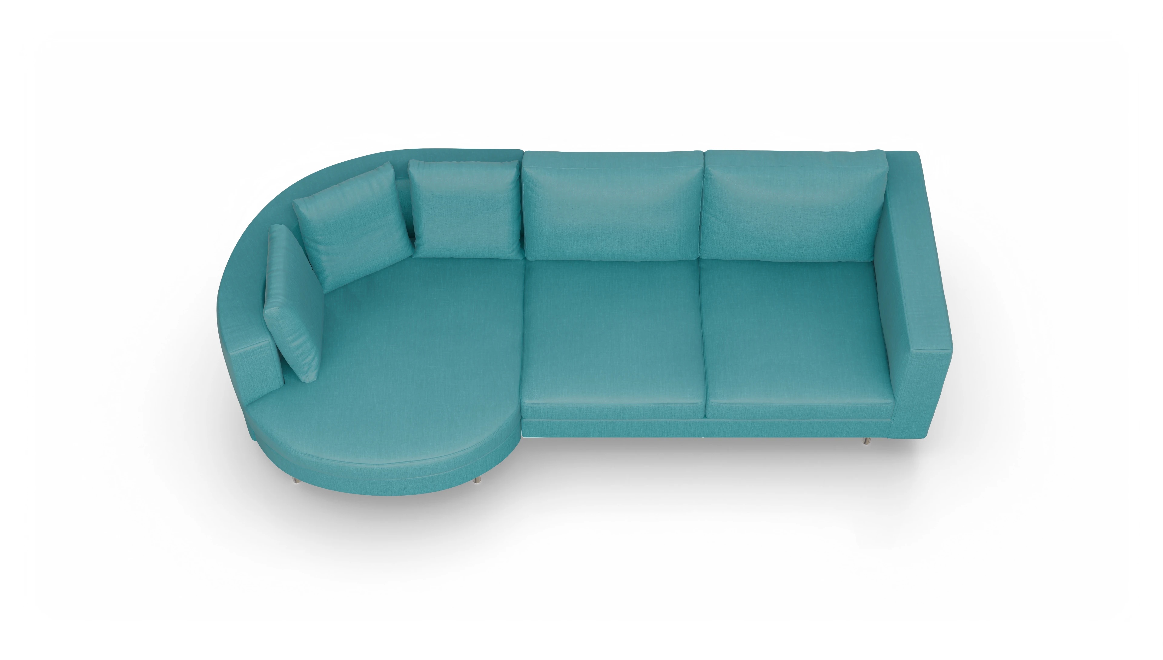 Ansicht des Produktes Silea Sofa mit Rec links in Stoff blau