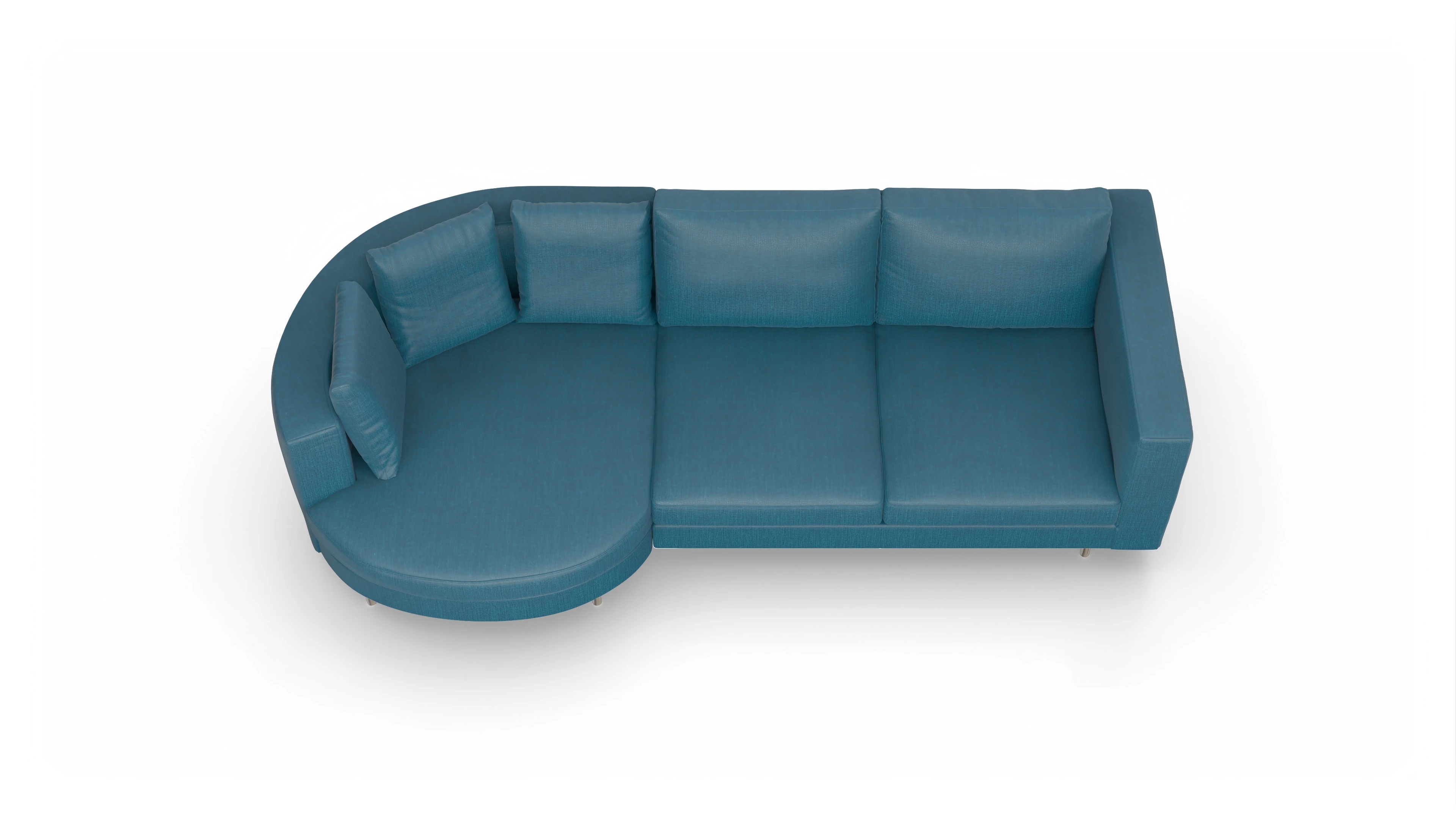 Ansicht des Produktes Silea Sofa mit Rec links in Stoff blau