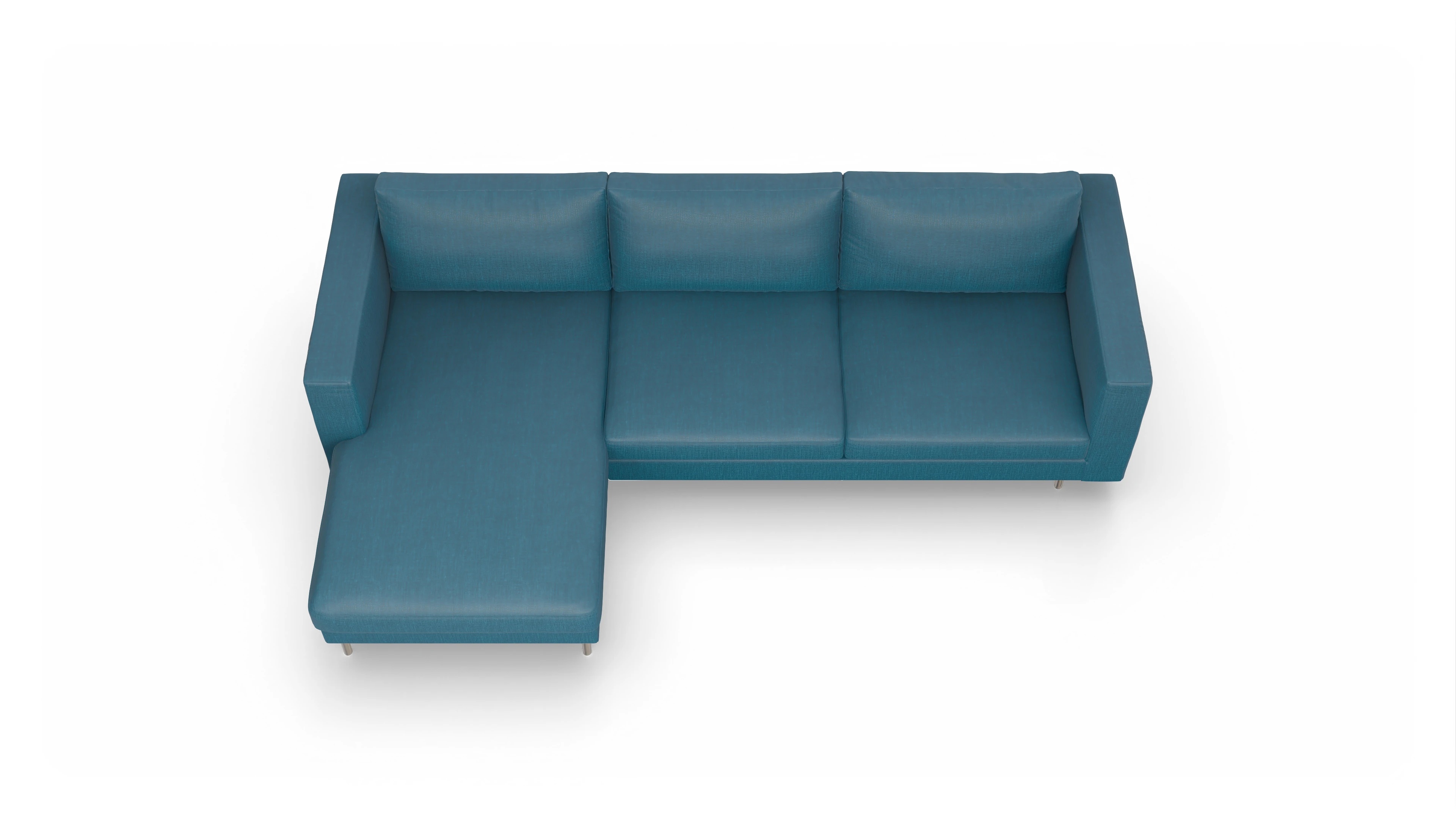 Ansicht des Produktes Silea Sofa mit Rec links in Stoff blau