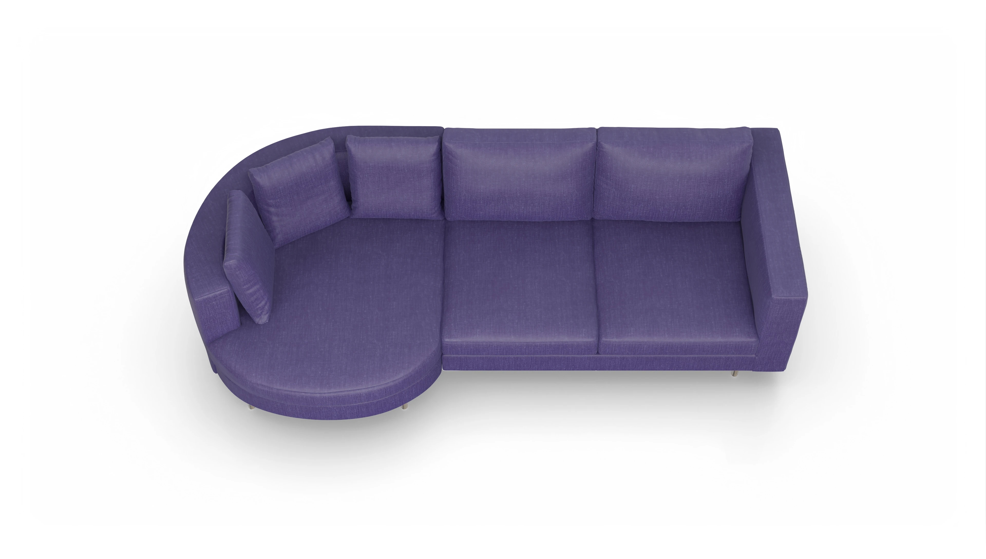 Ansicht des Produktes Silea Sofa mit Rec links in Stoff blau