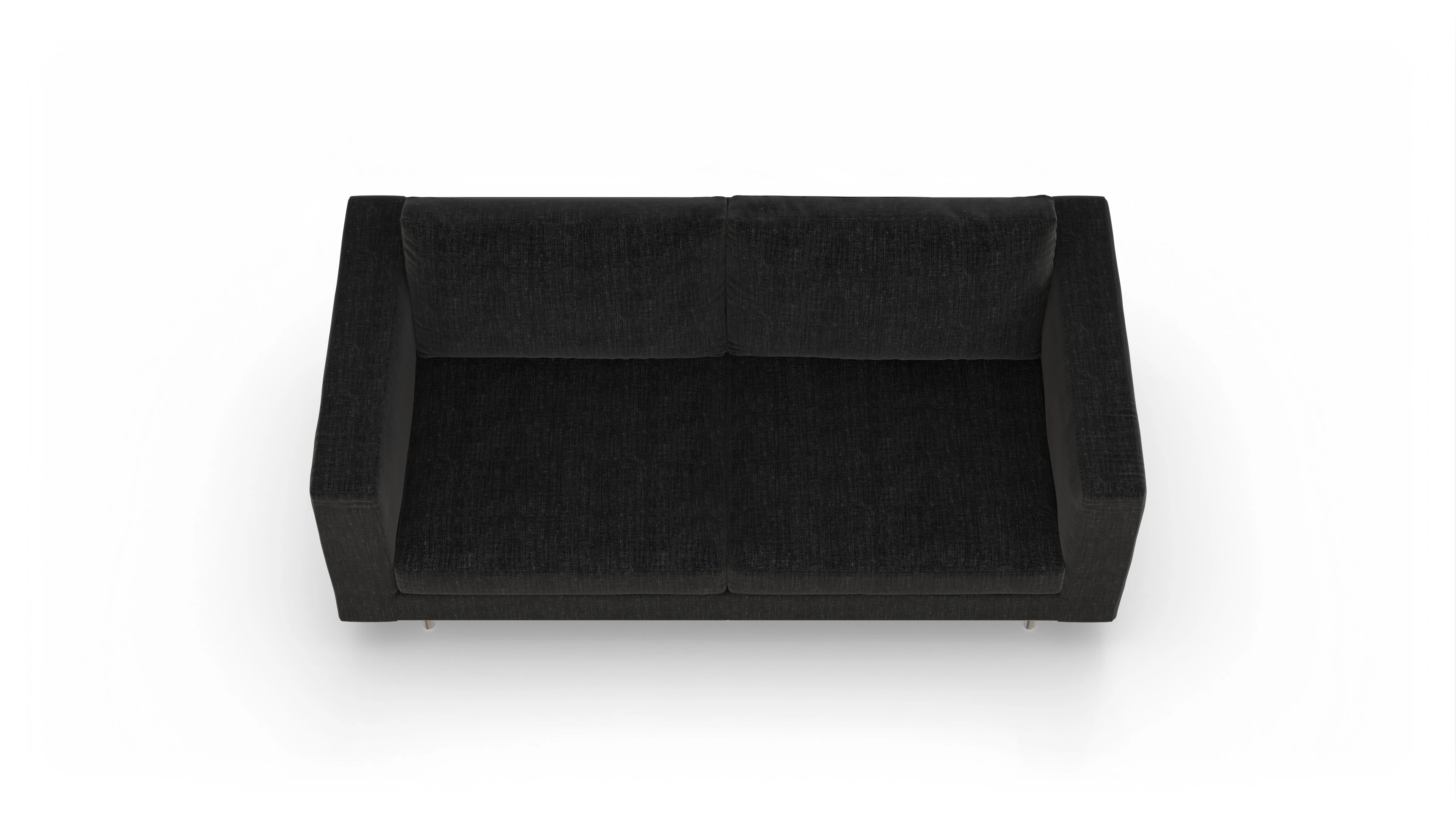 Design-Sofa Silea Ansicht des Produktes Silea 3-Sitzer in Stoff schwarz