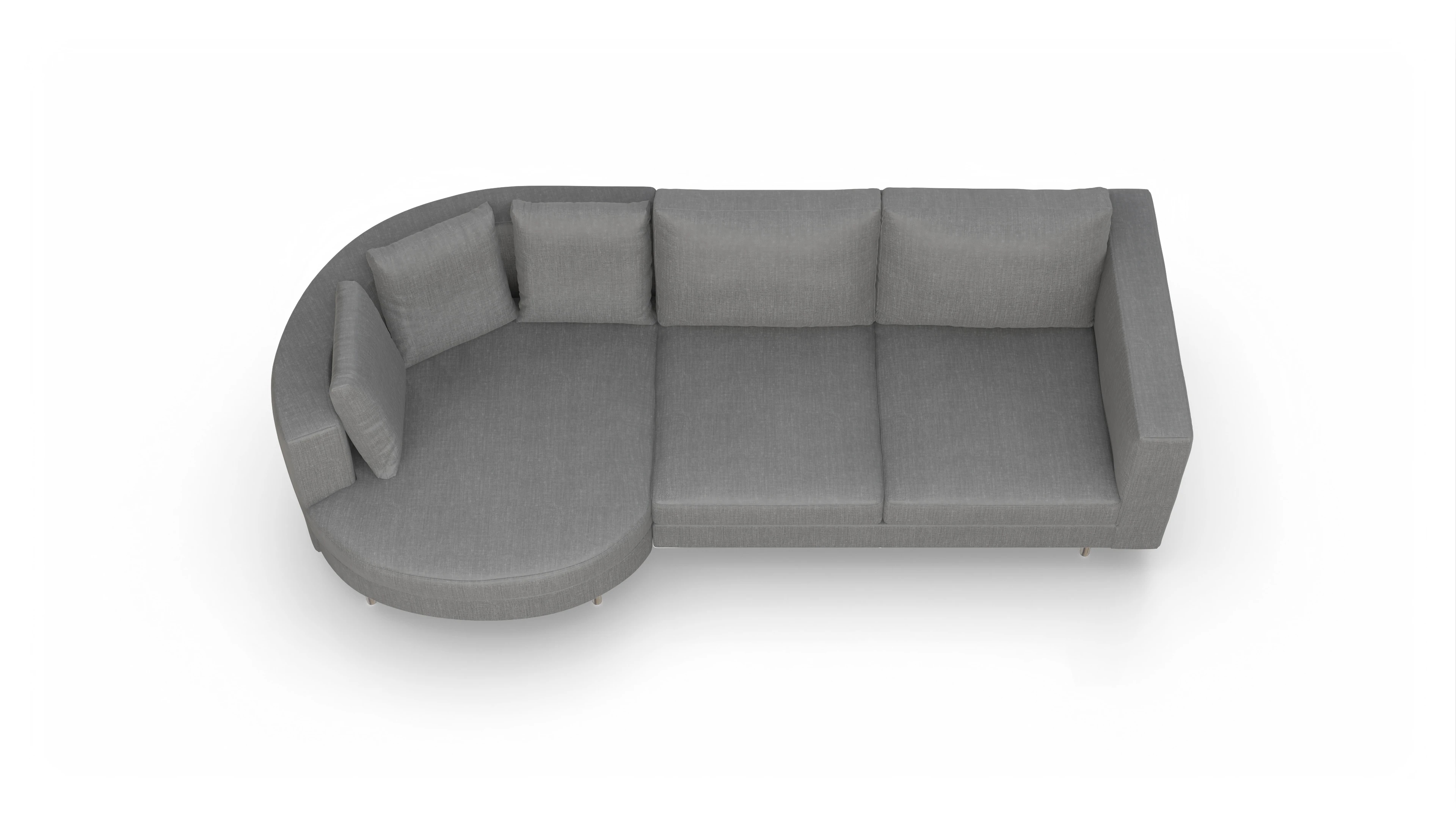 Ansicht des Produktes Silea Sofa mit Rec links in Stoff grau
