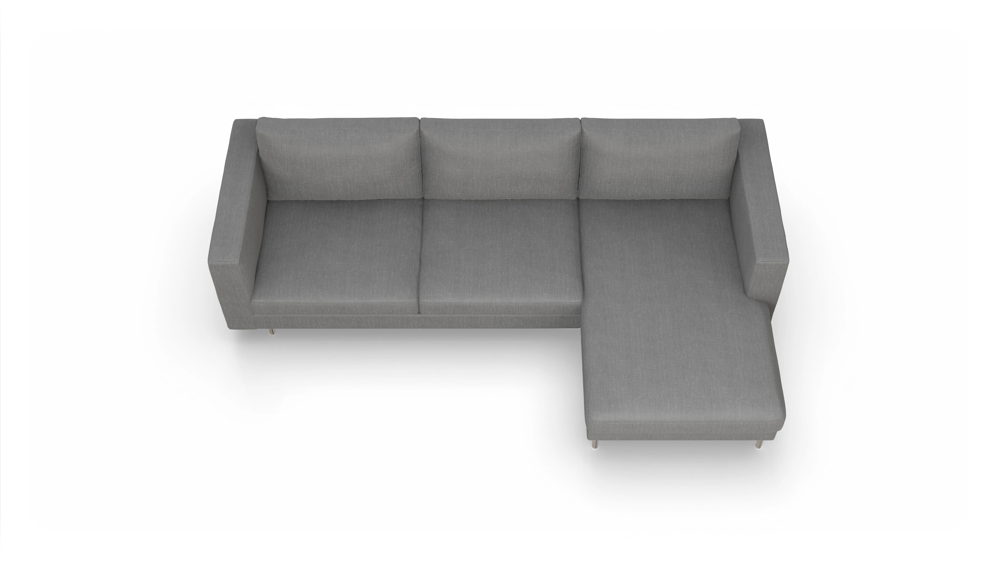 Ansicht des Produktes Silea Sofa mit Rec rechts in Stoff grau