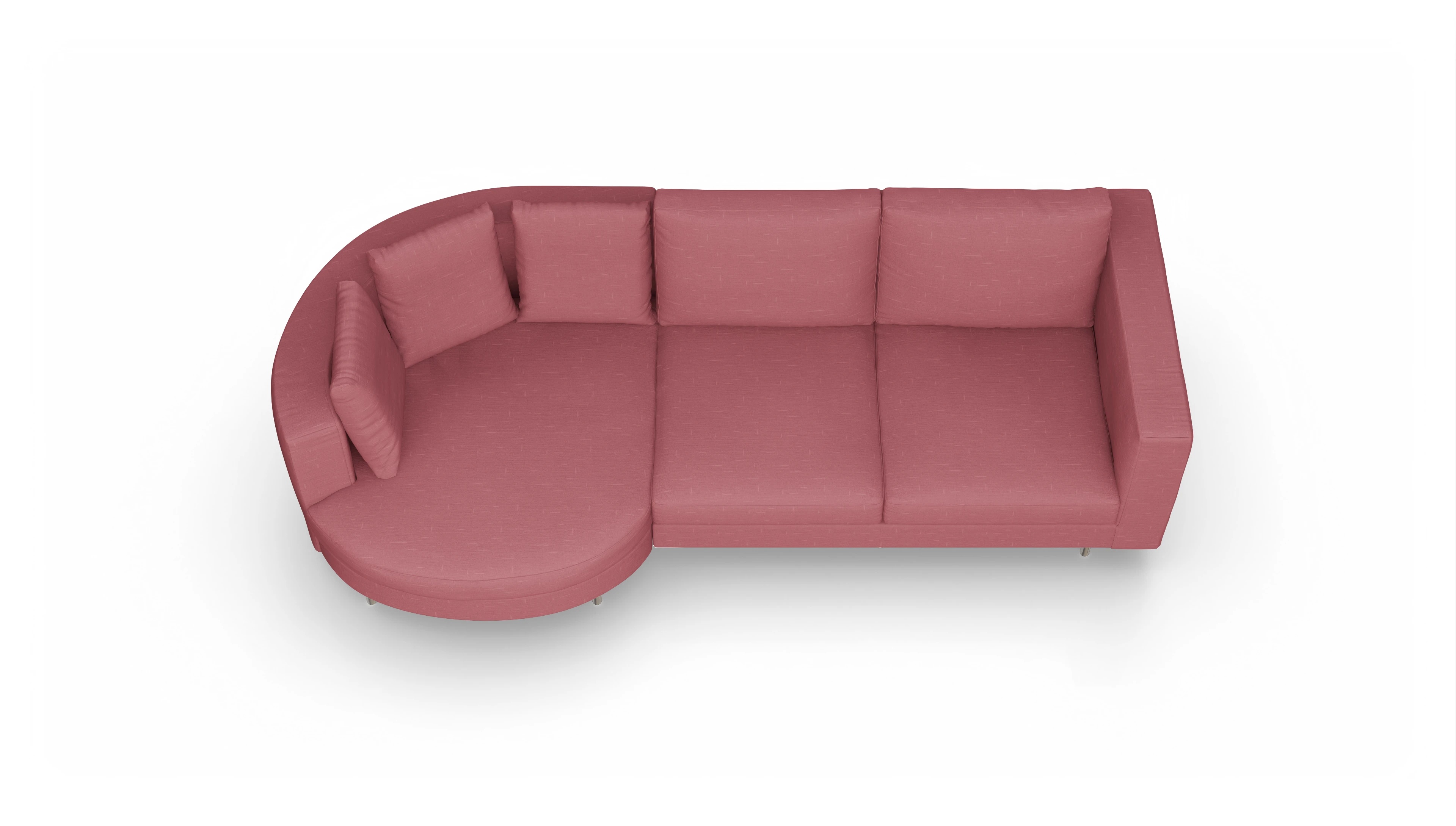 Ansicht des Produktes Silea Sofa mit Rec links in Stoff rot
