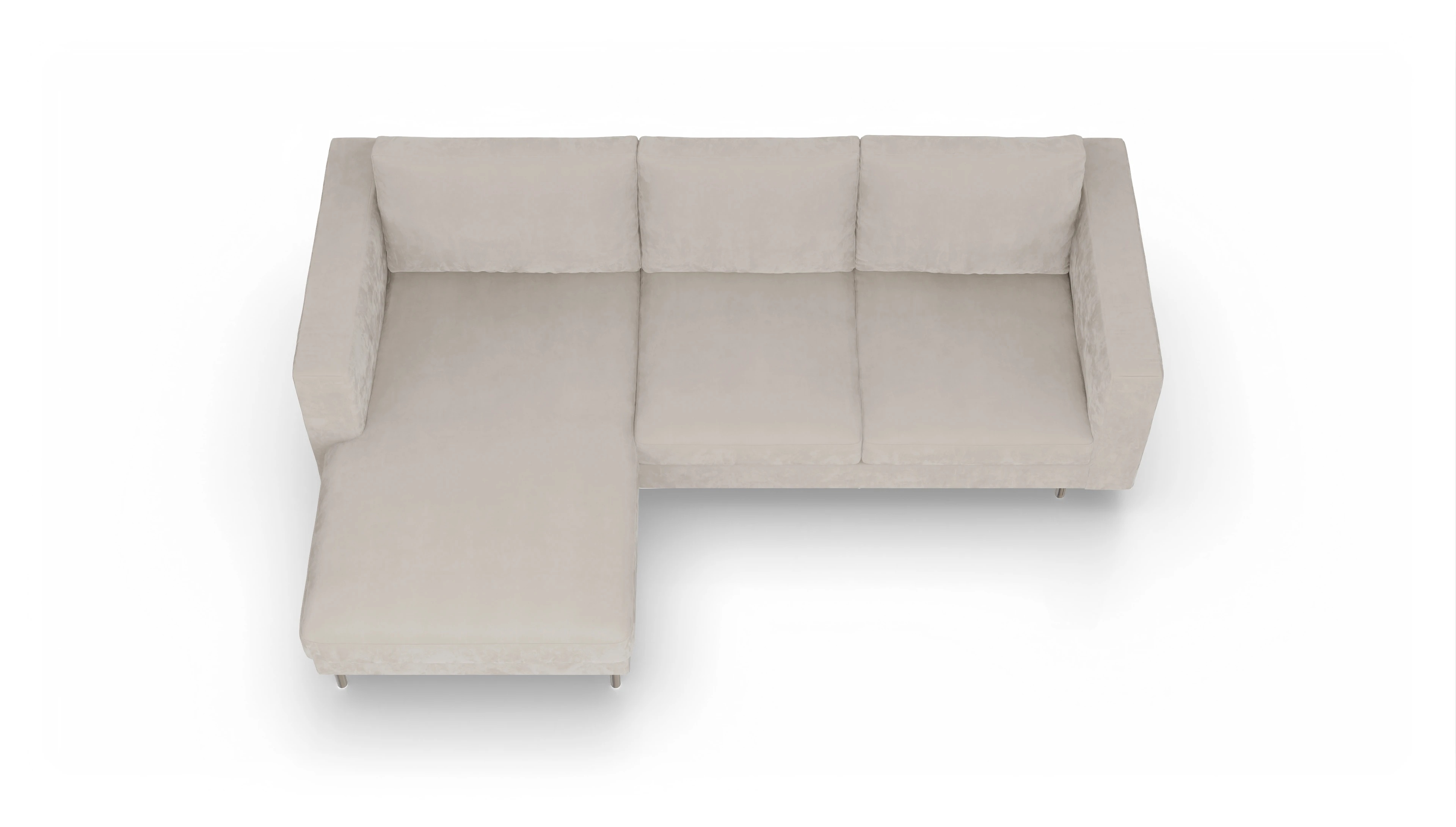 Ansicht des Produktes Silea Sofa mit Rec links in Samt weiß