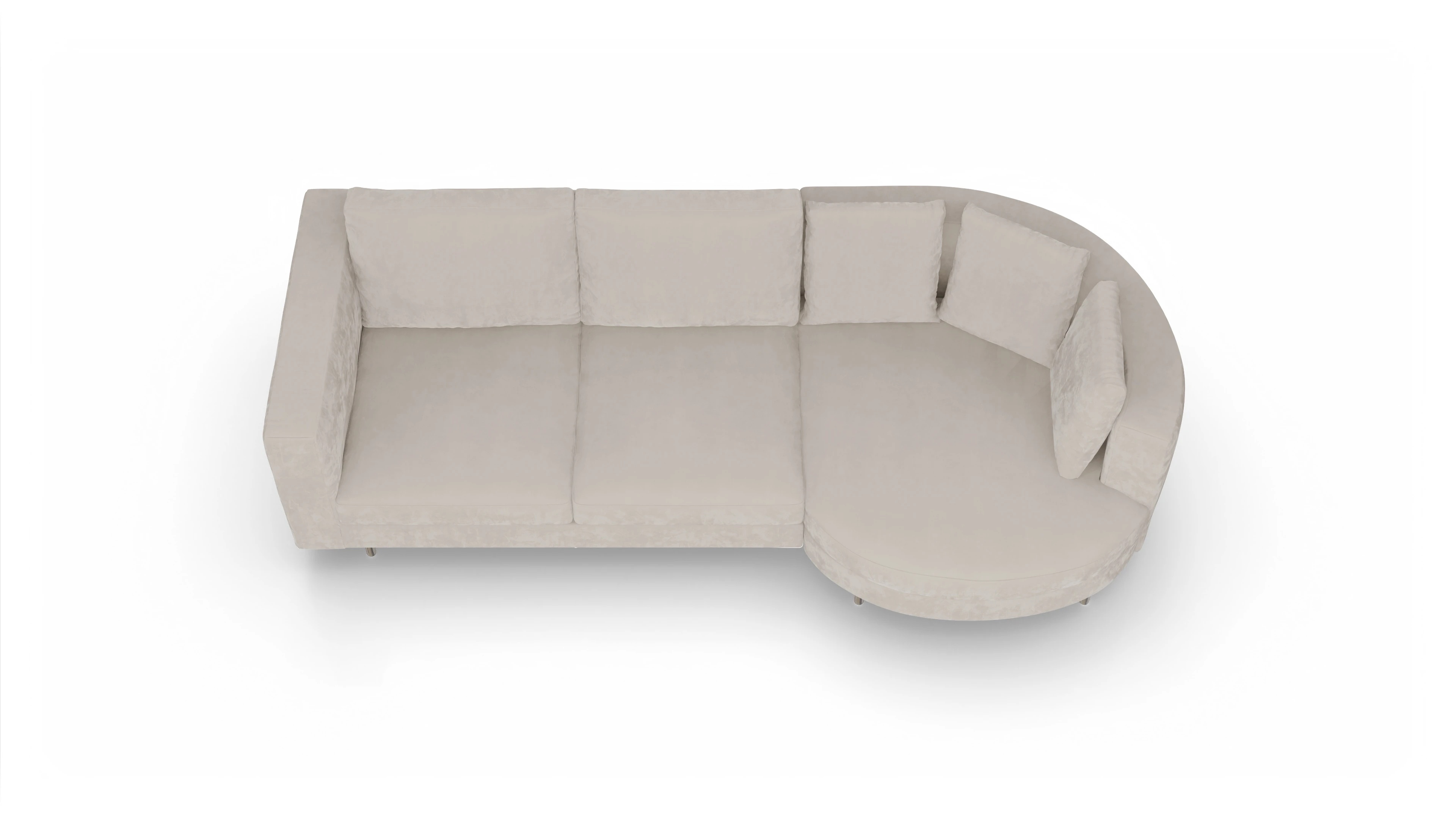 Ansicht des Produktes Silea Sofa mit Rec rechts in Samt weiß