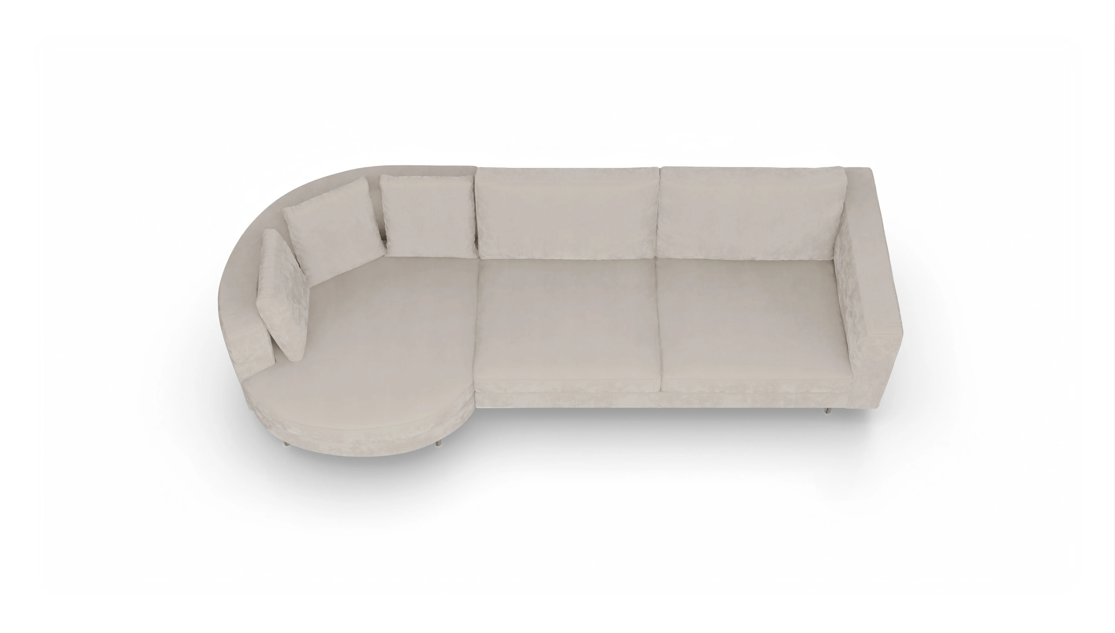 Ansicht des Produktes Silea Sofa mit Rec rechts in Samt weiß