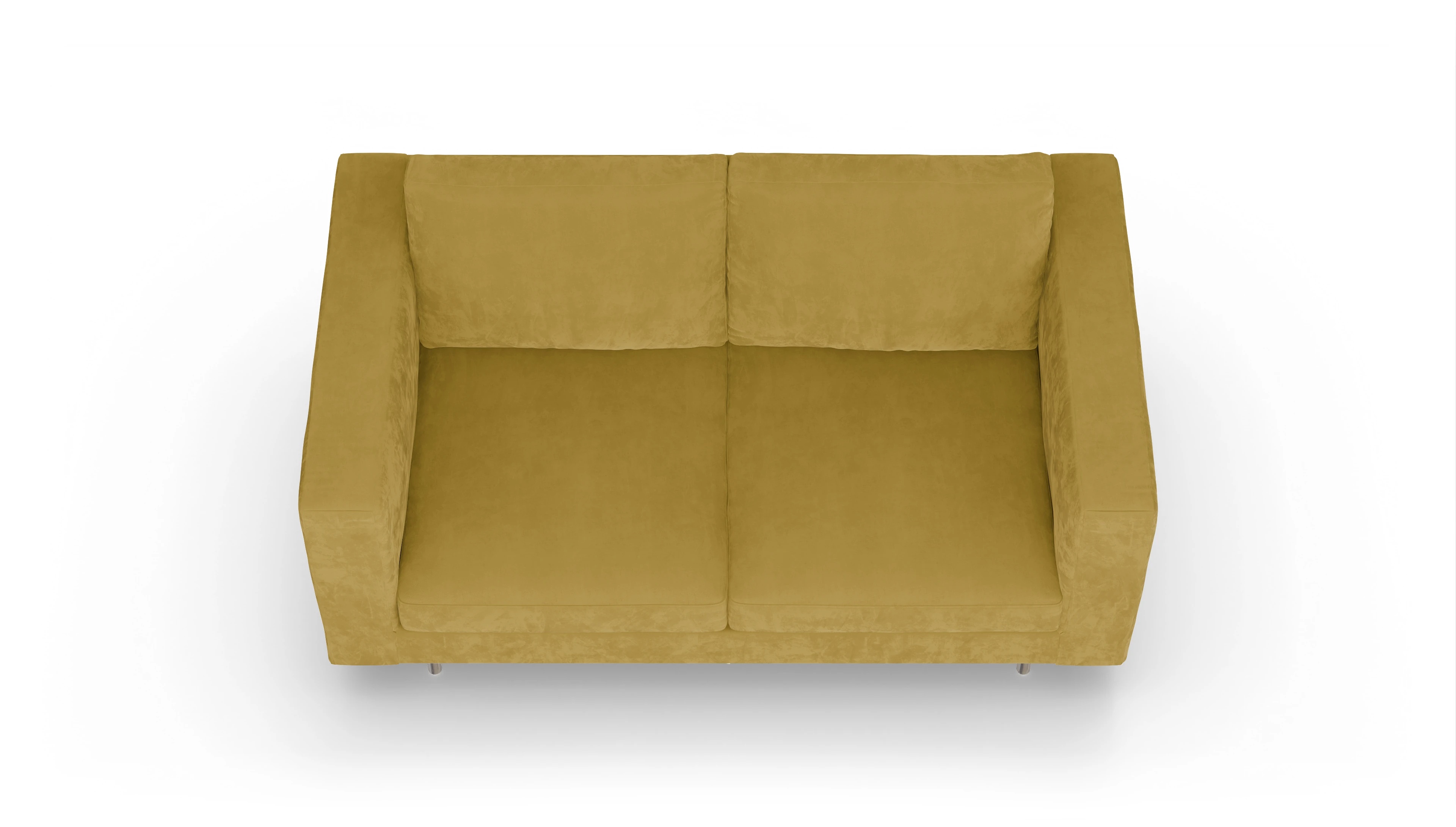 Design-Sofa Silea Ansicht des Produktes Silea 2,5-Sitzer in Samt gelb