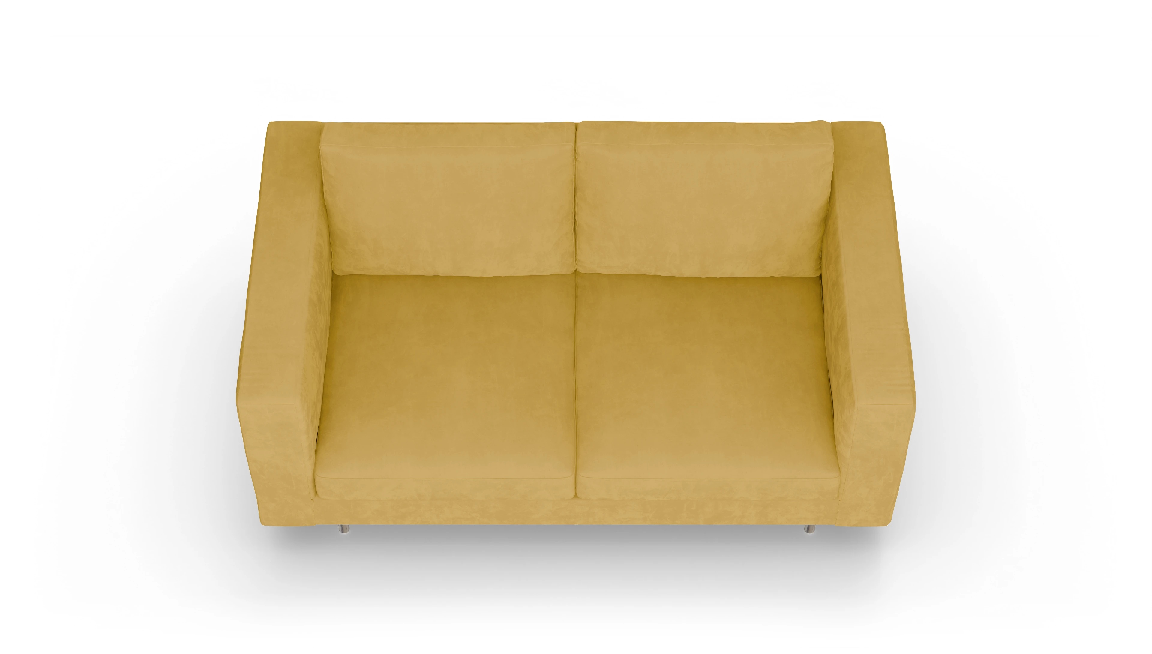 Design-Sofa Silea Ansicht des Produktes Silea 2,5-Sitzer in Samt gelb