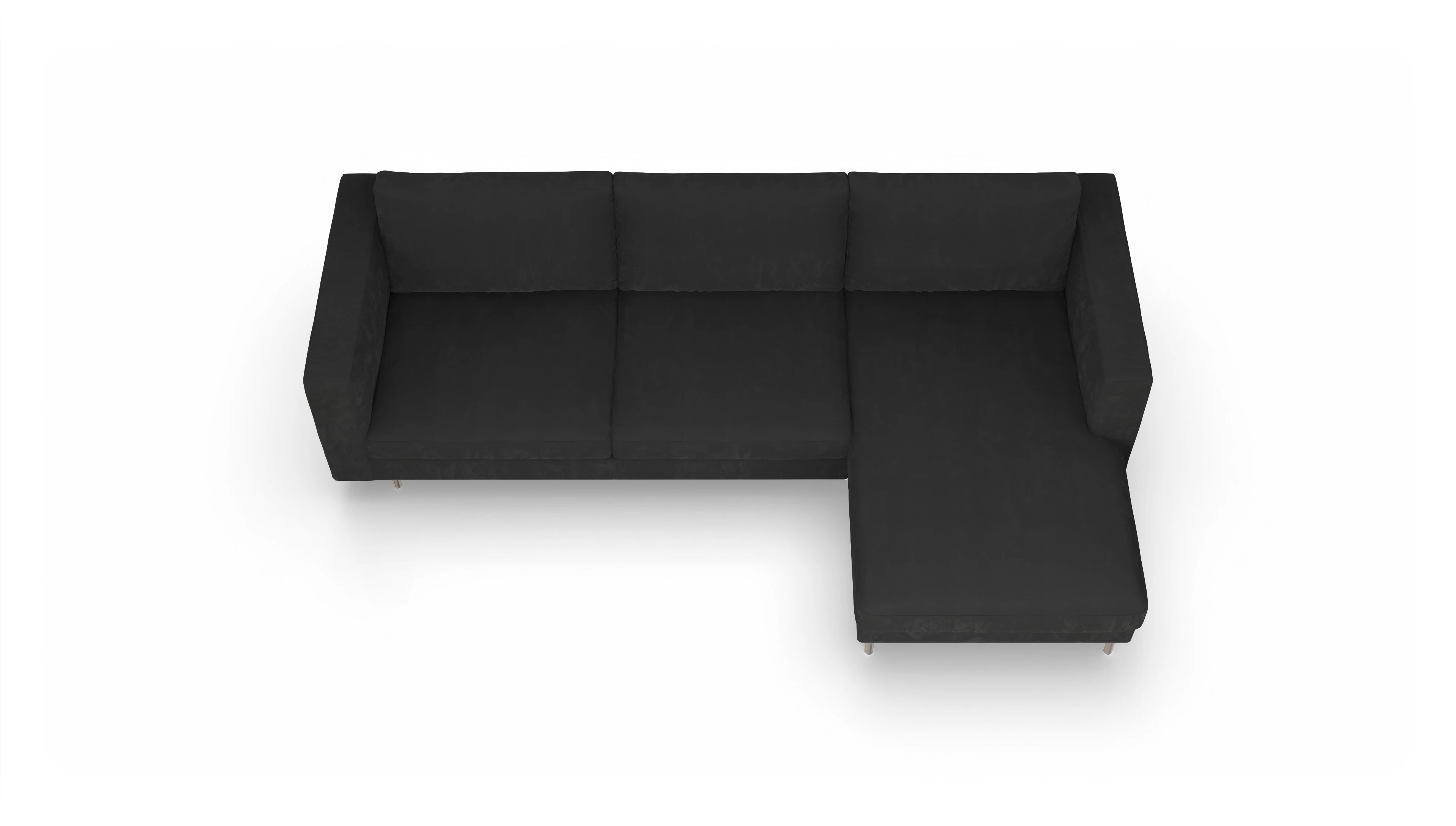 Ansicht des Produktes Silea Sofa mit Rec rechts in Samt schwarz