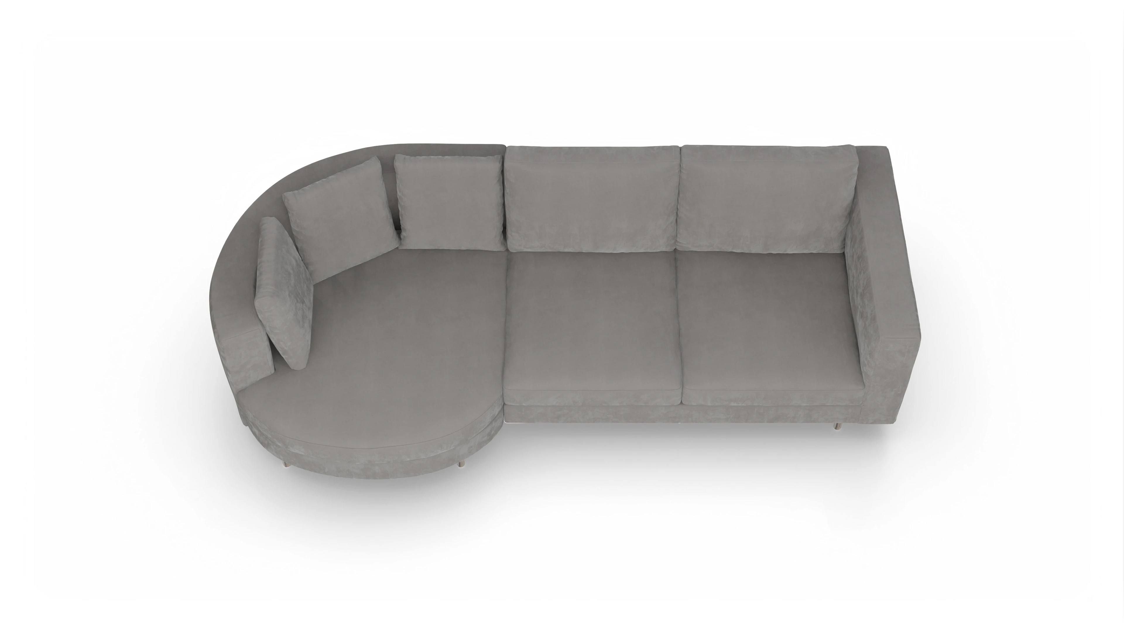 Ansicht des Produktes Silea Sofa mit Rec links in Samt grau