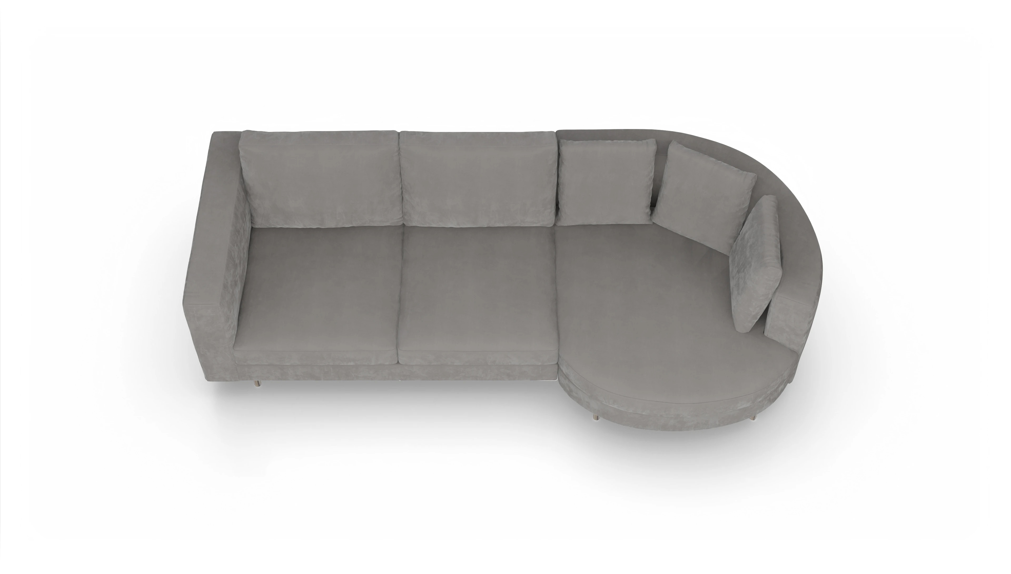 Ansicht des Produktes Silea Sofa mit Rec rechts in Samt grau