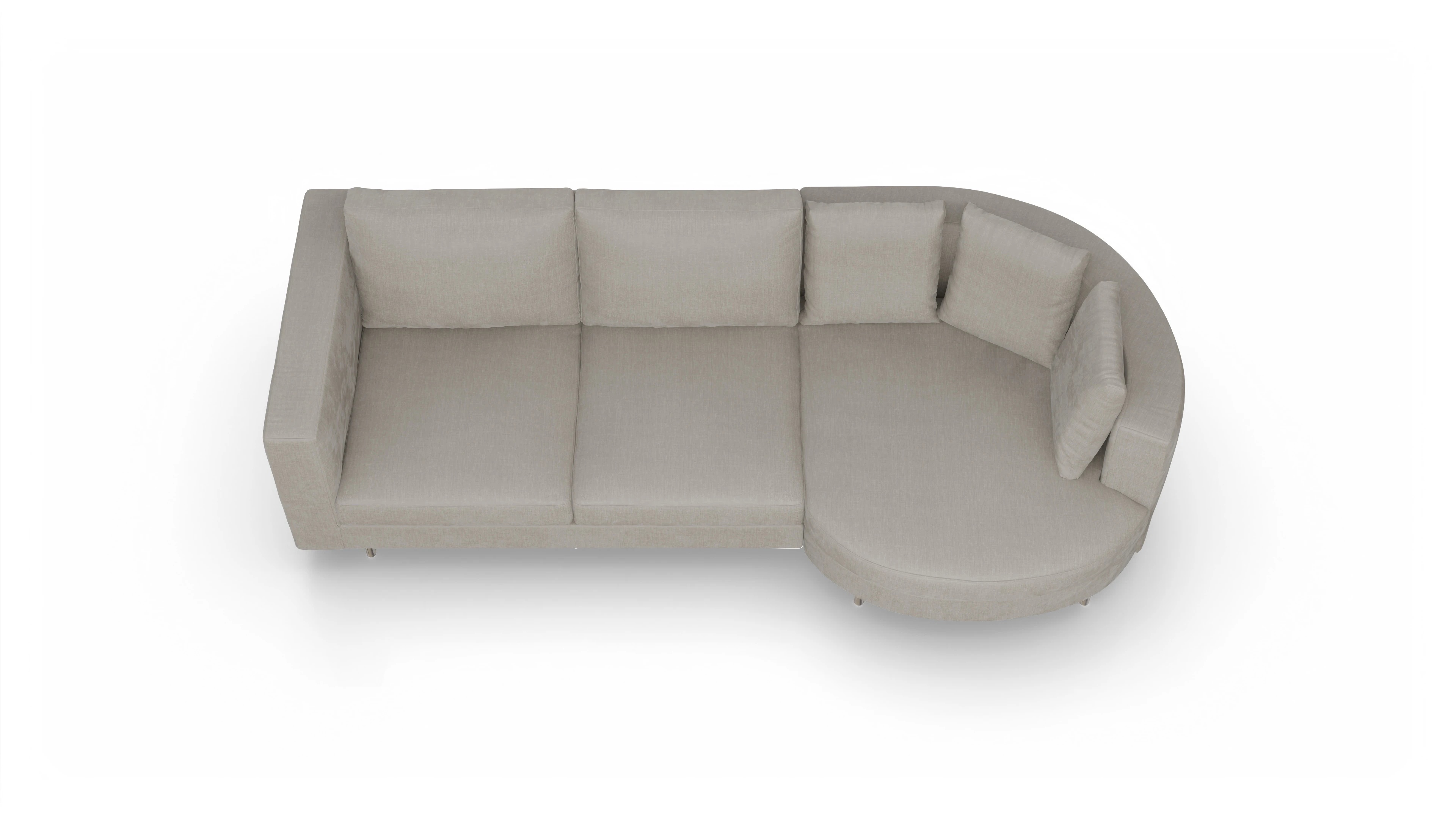 Ansicht des Produktes Silea Sofa mit Rec rechts in Stoff grau