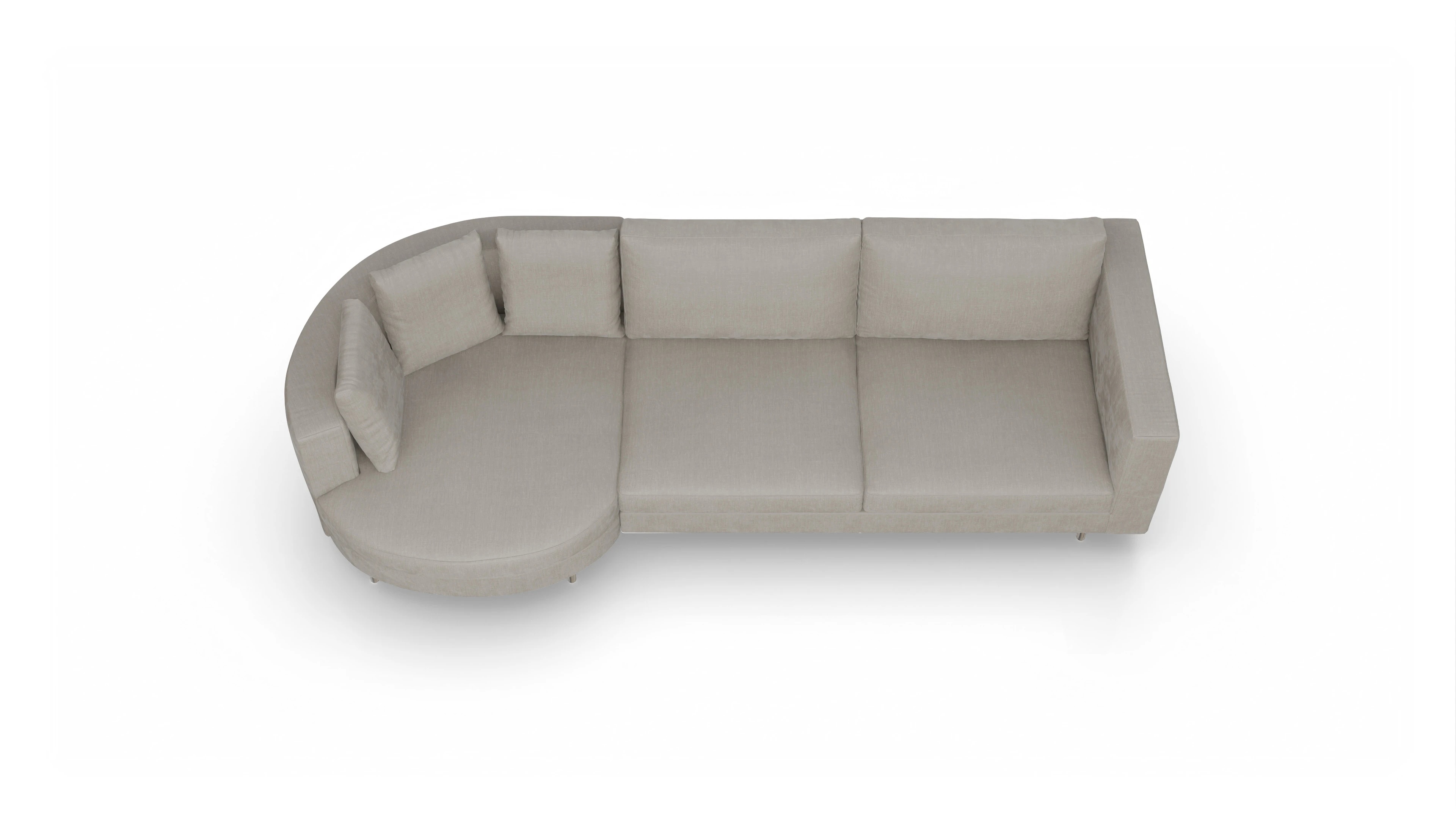 Ansicht des Produktes Silea Sofa mit Rec rechts in Stoff grau