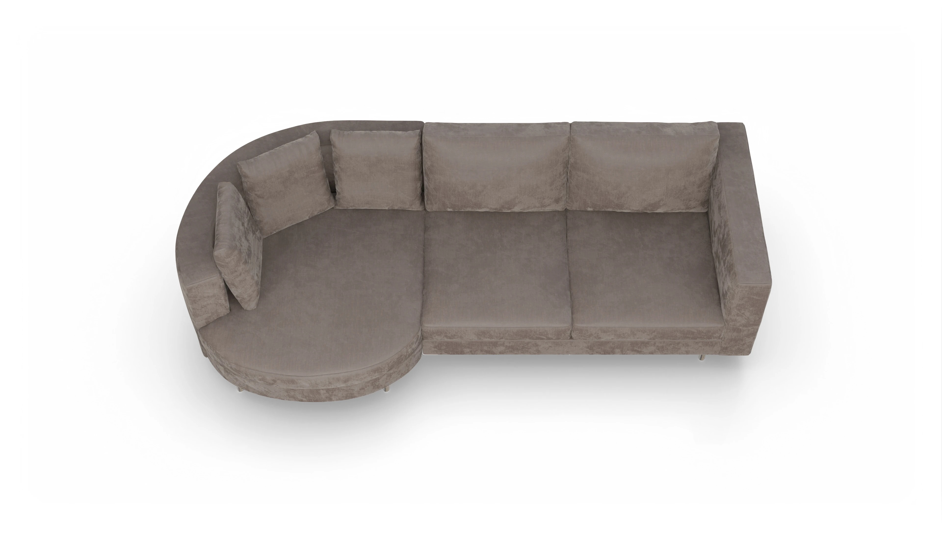 Ansicht des Produktes Silea Sofa mit Rec links in Stoff braun