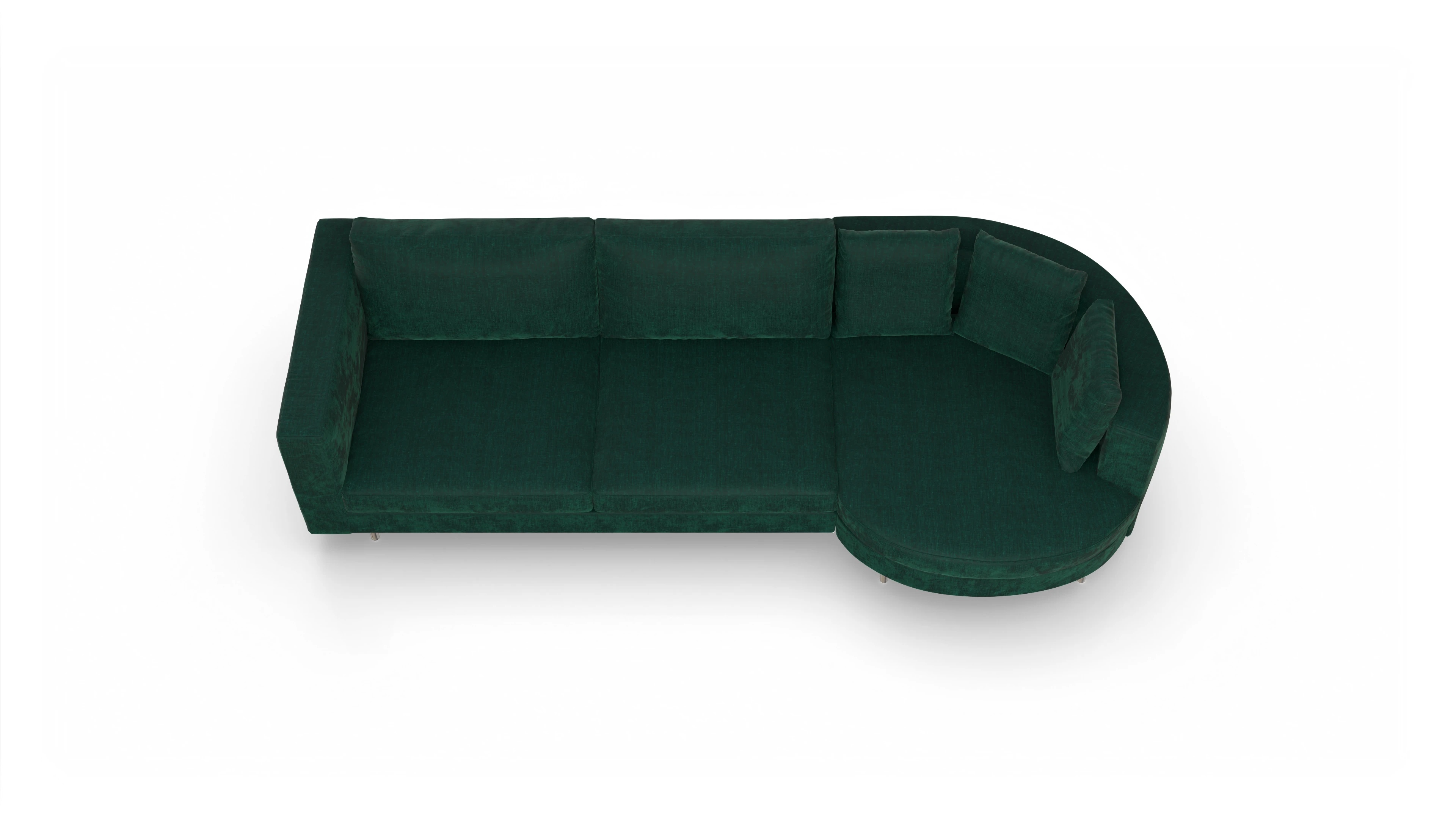 Ansicht des Produktes Silea Sofa mit Rec rechts in Stoff blau