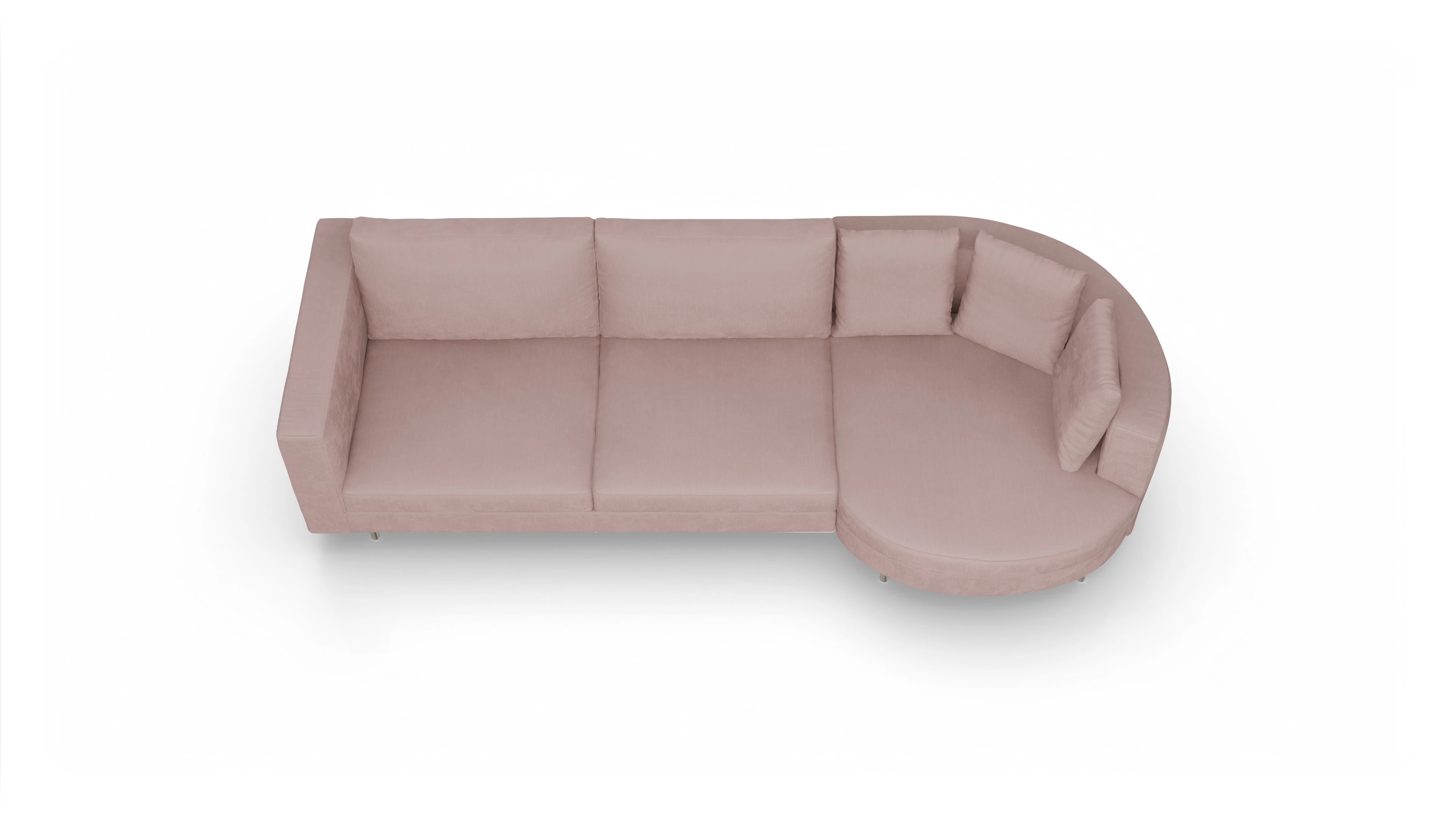 Design-Sofa Silea Ansicht des Produktes Silea Sofa mit Rec rechts in Stoff rot