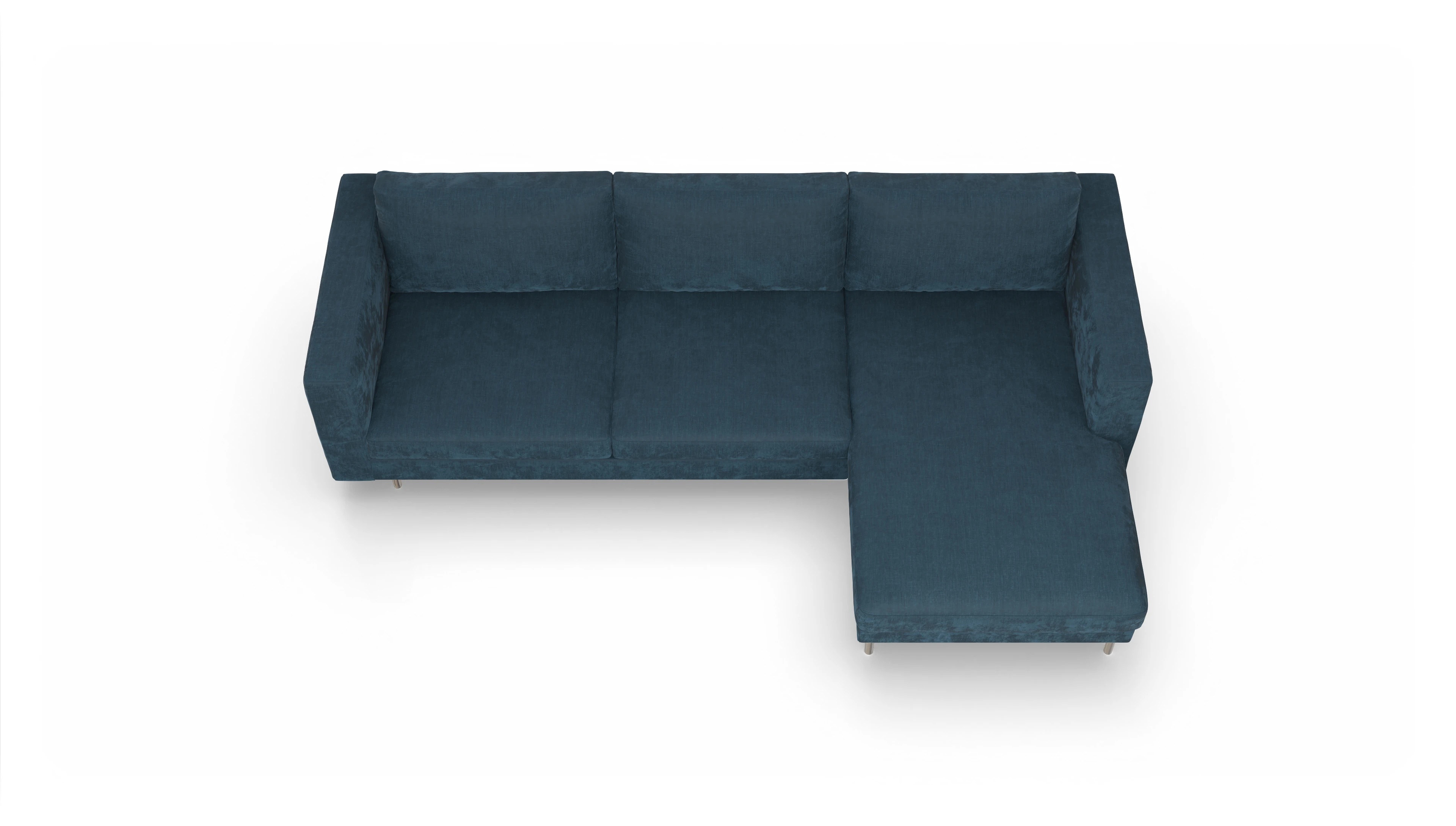 Ansicht des Produktes Silea Sofa mit Rec rechts in Stoff blau