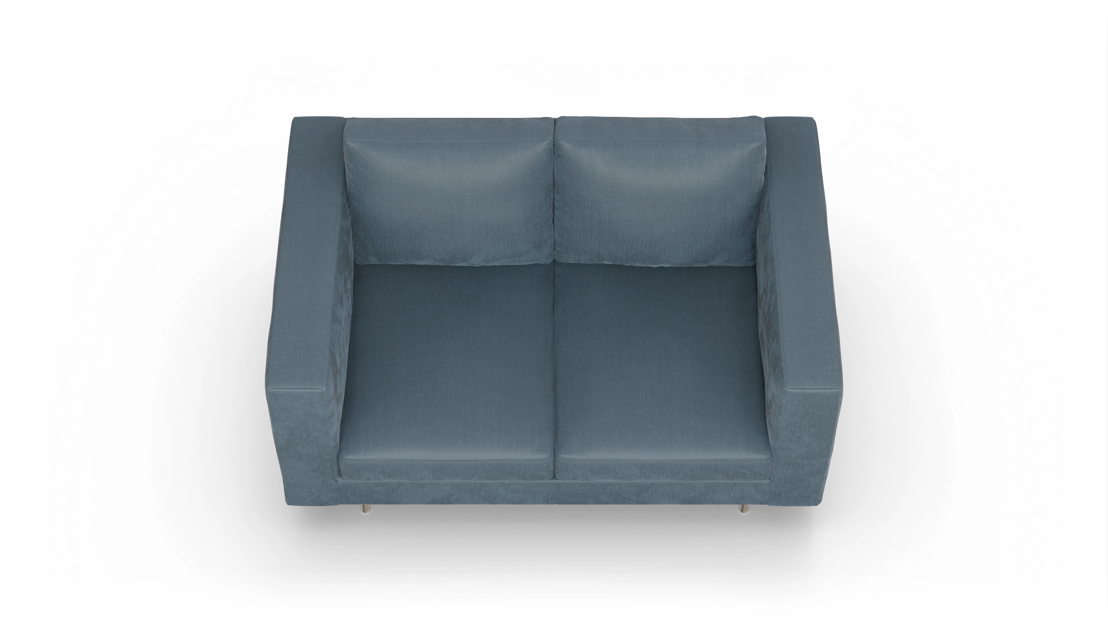 Design-Sofa Silea Ansicht des Produktes Silea 2-Sitzer in Stoff blau