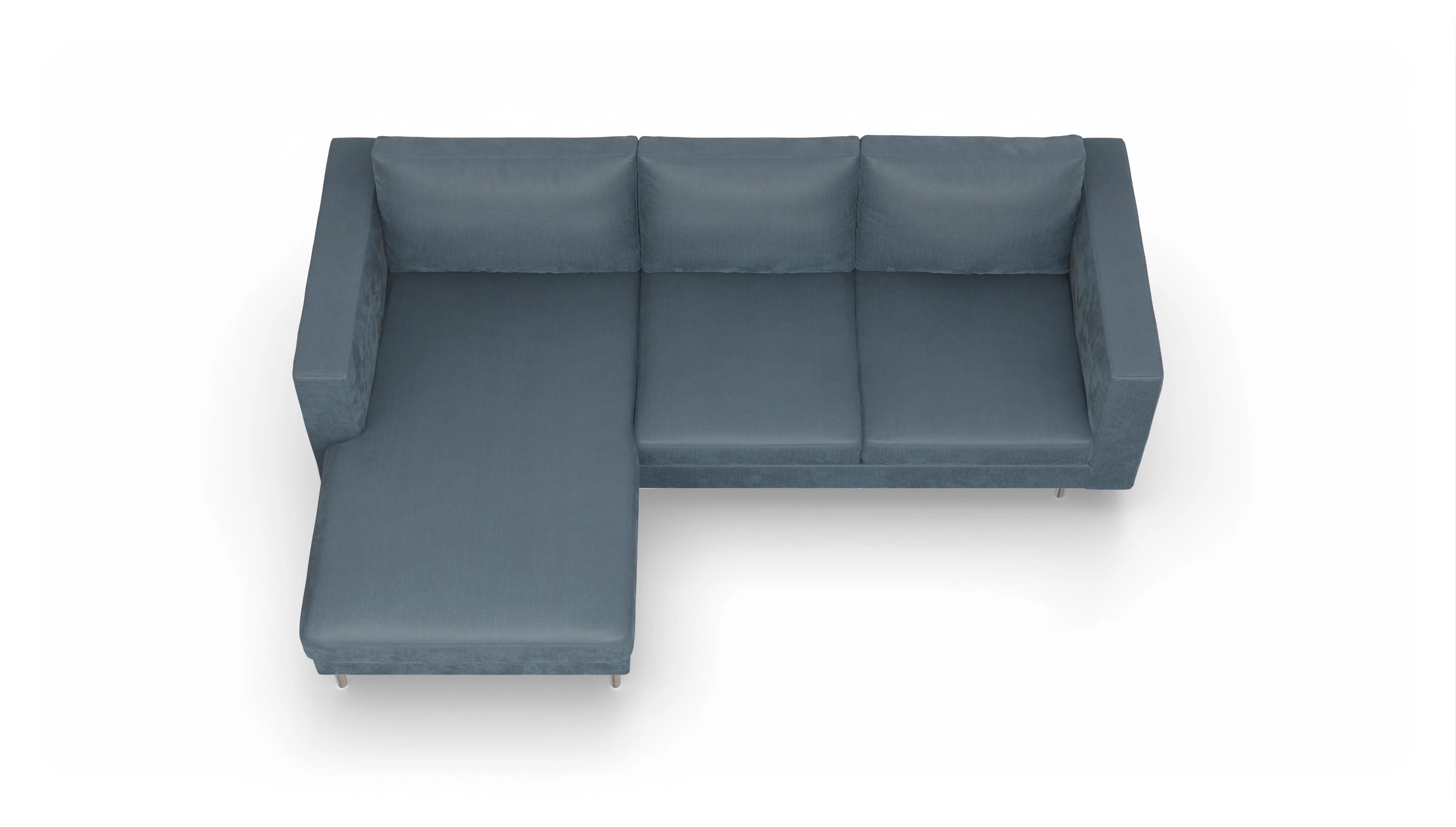 Ansicht des Produktes Silea Sofa mit Rec links in Stoff blau