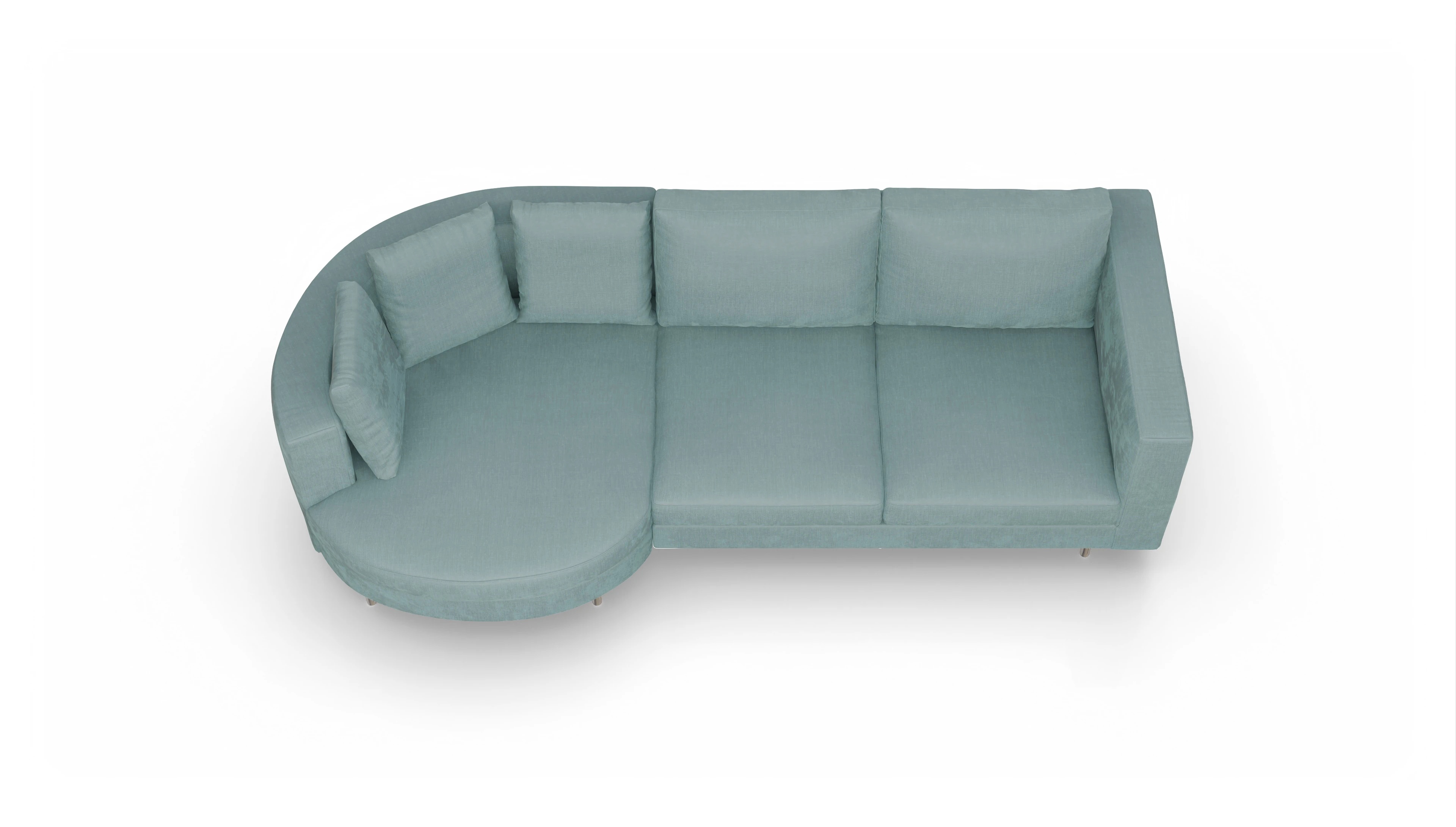 Ansicht des Produktes Silea Sofa mit Rec links in Stoff blau