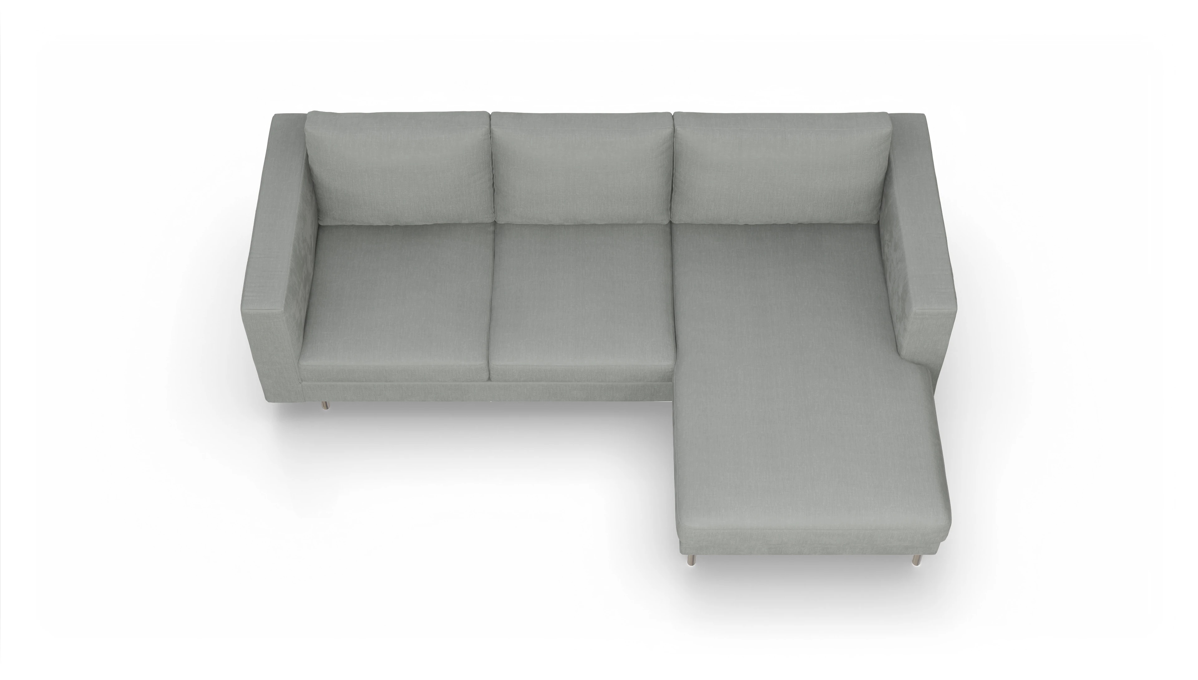 Design-Sofa Silea Ansicht des Produktes Silea Sofa mit Rec rechts in Stoff grau