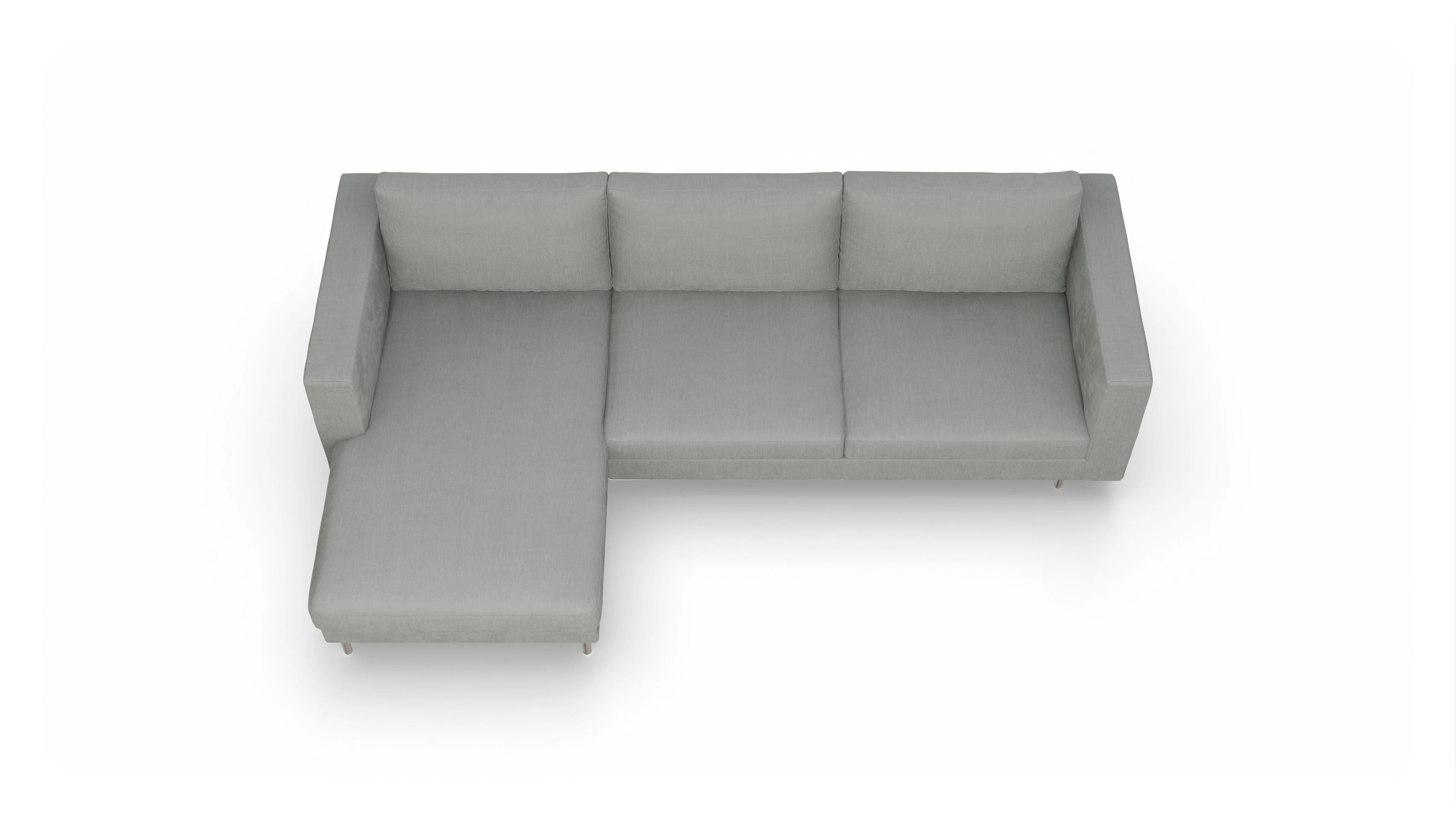 Ansicht des Produktes Silea Sofa mit Rec links in Stoff grau