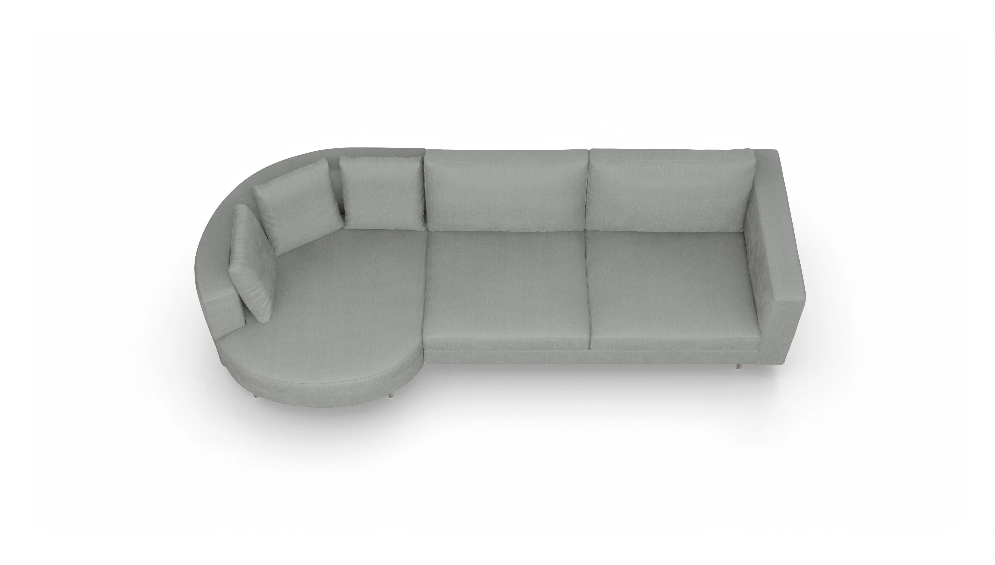 Ansicht des Produktes Silea Sofa mit Rec rechts in Stoff grau