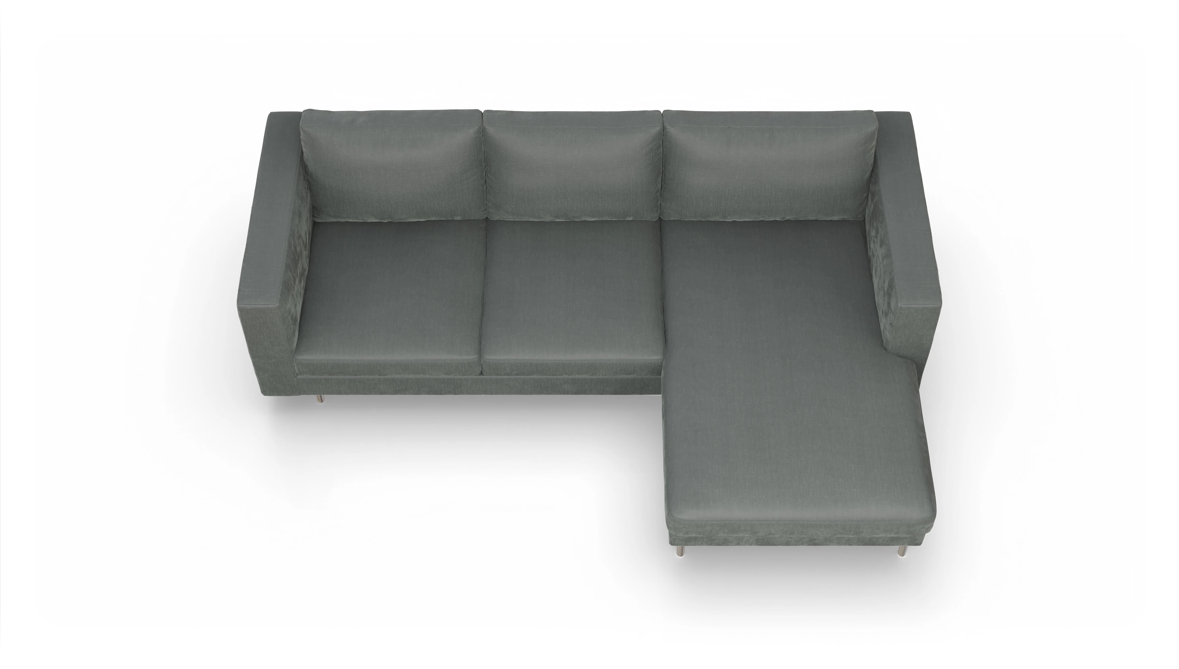 Ansicht des Produktes Silea Sofa mit Rec rechts in Stoff grau
