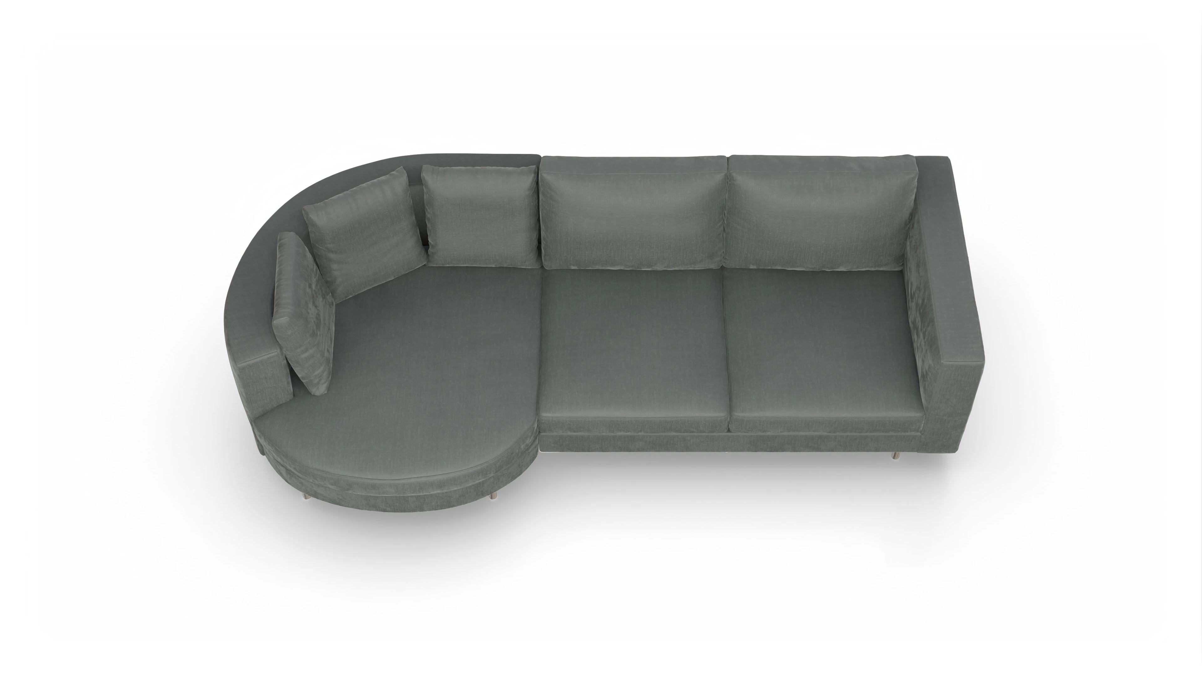 Ansicht des Produktes Silea Sofa mit Rec links in Stoff grau