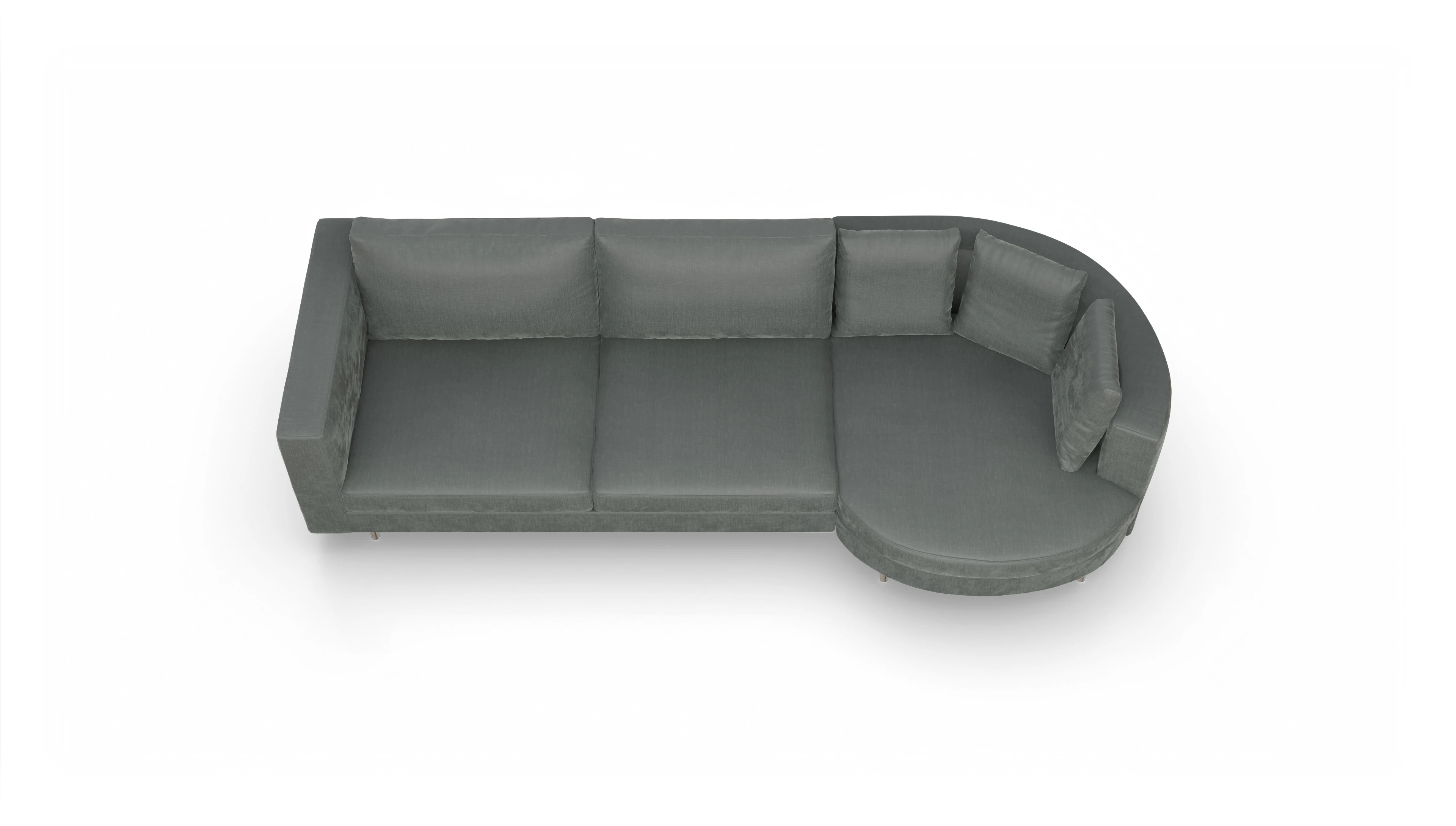 Ansicht des Produktes Silea Sofa mit Rec rechts in Stoff grau