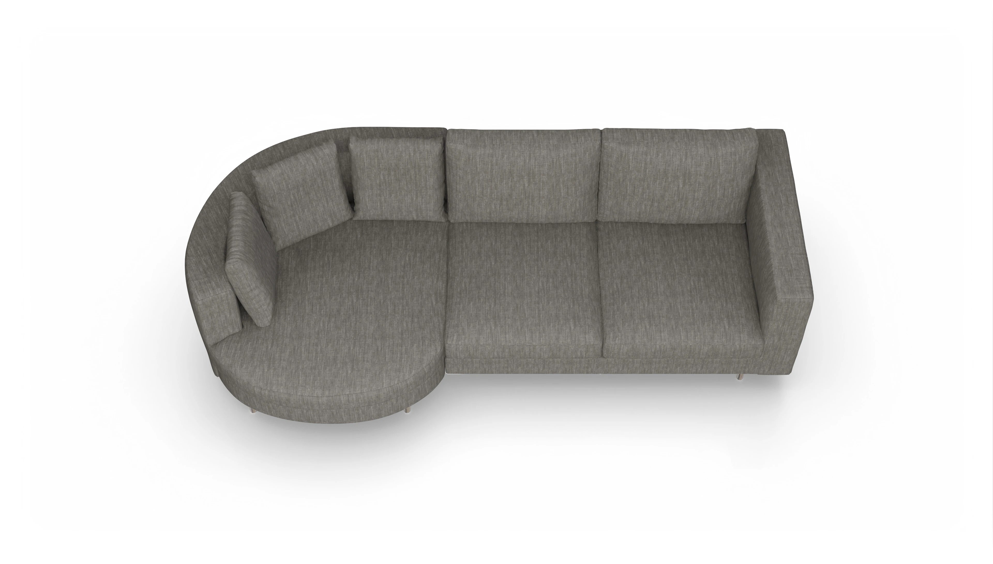 Ansicht des Produktes Silea Sofa mit Rec links in Stoff grau