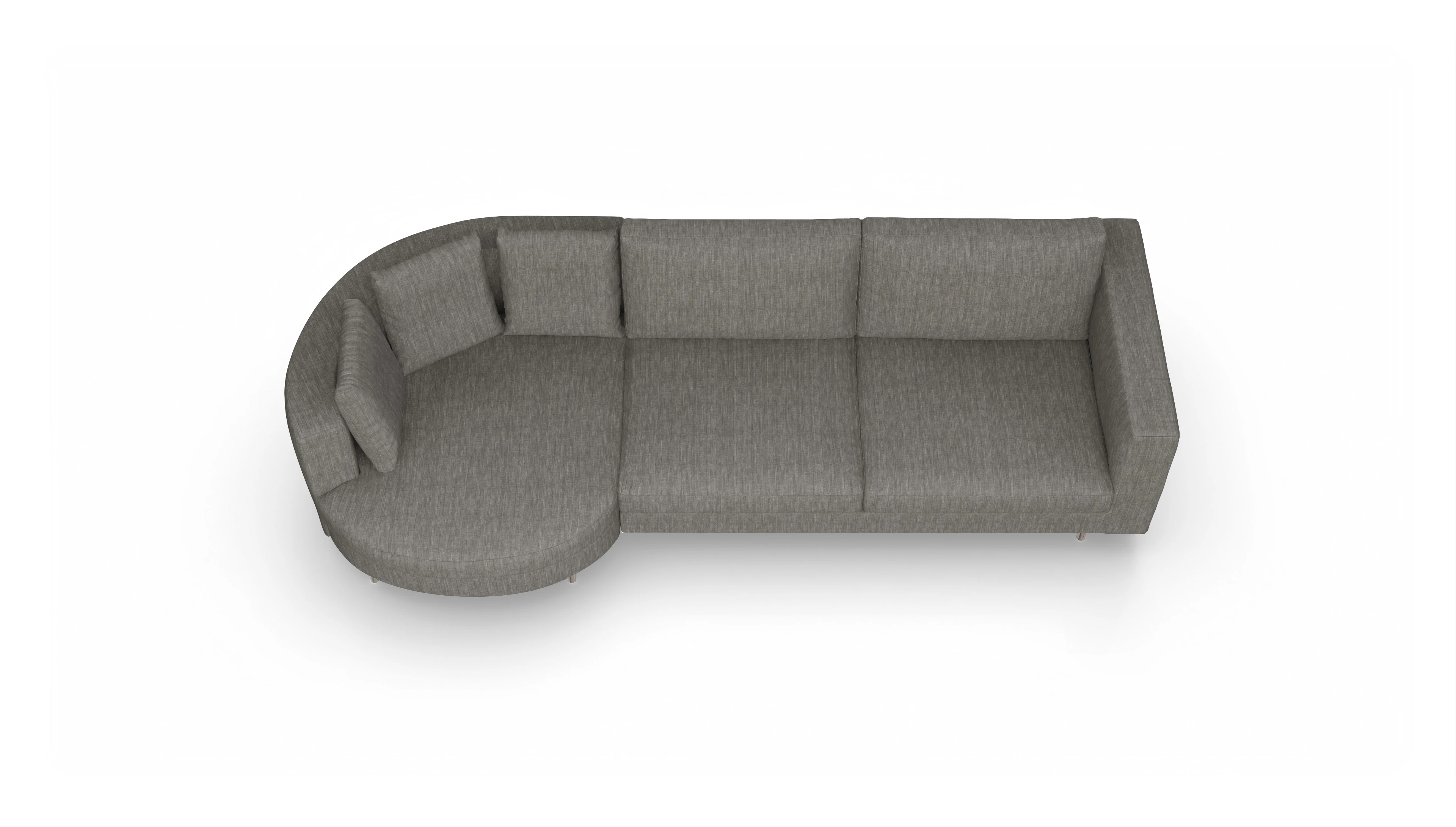 Ansicht des Produktes Silea Sofa mit Rec rechts in Stoff grau