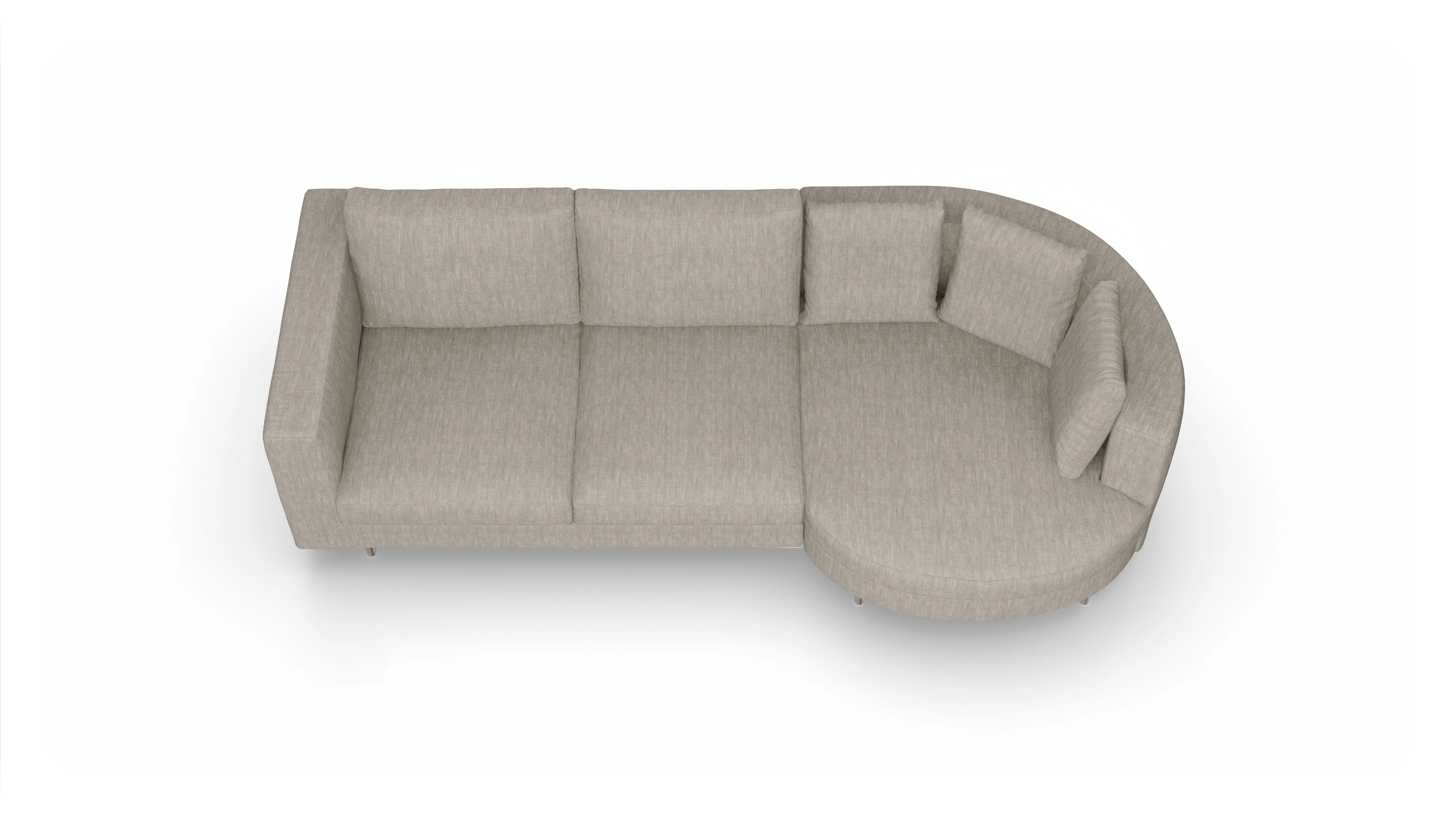 Ansicht des Produktes Silea Sofa mit Rec rechts in Stoff beige