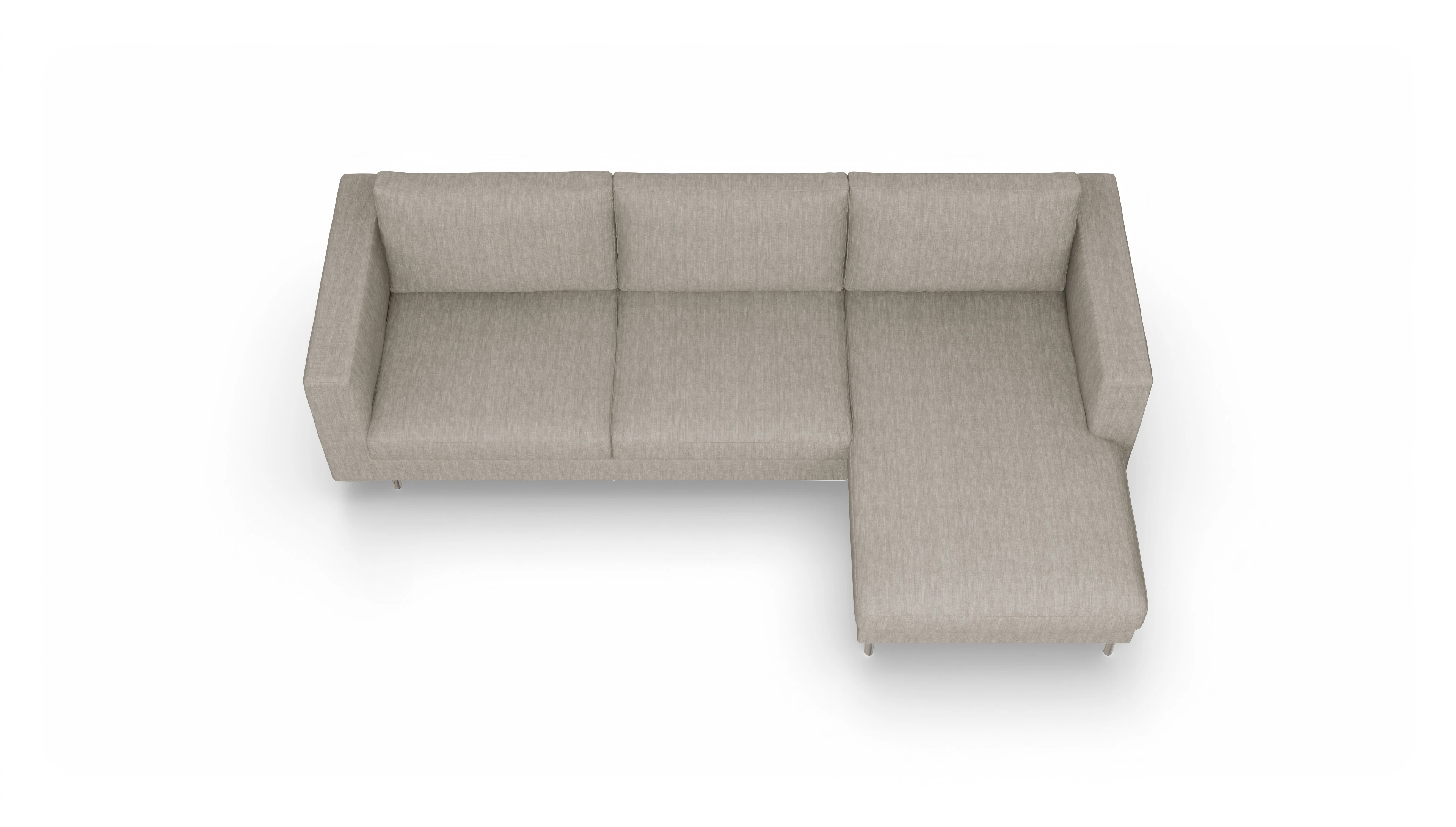 Ansicht des Produktes Silea Sofa mit Rec rechts in Stoff beige