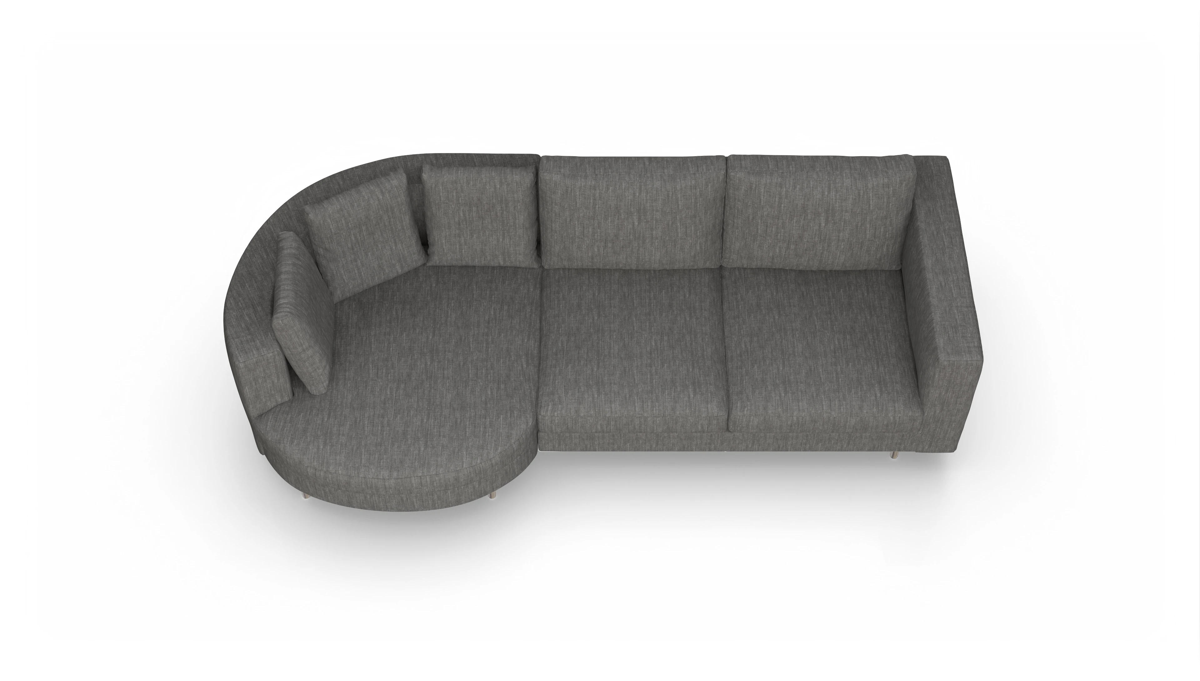 Ansicht des Produktes Silea Sofa mit Rec links in Stoff grau
