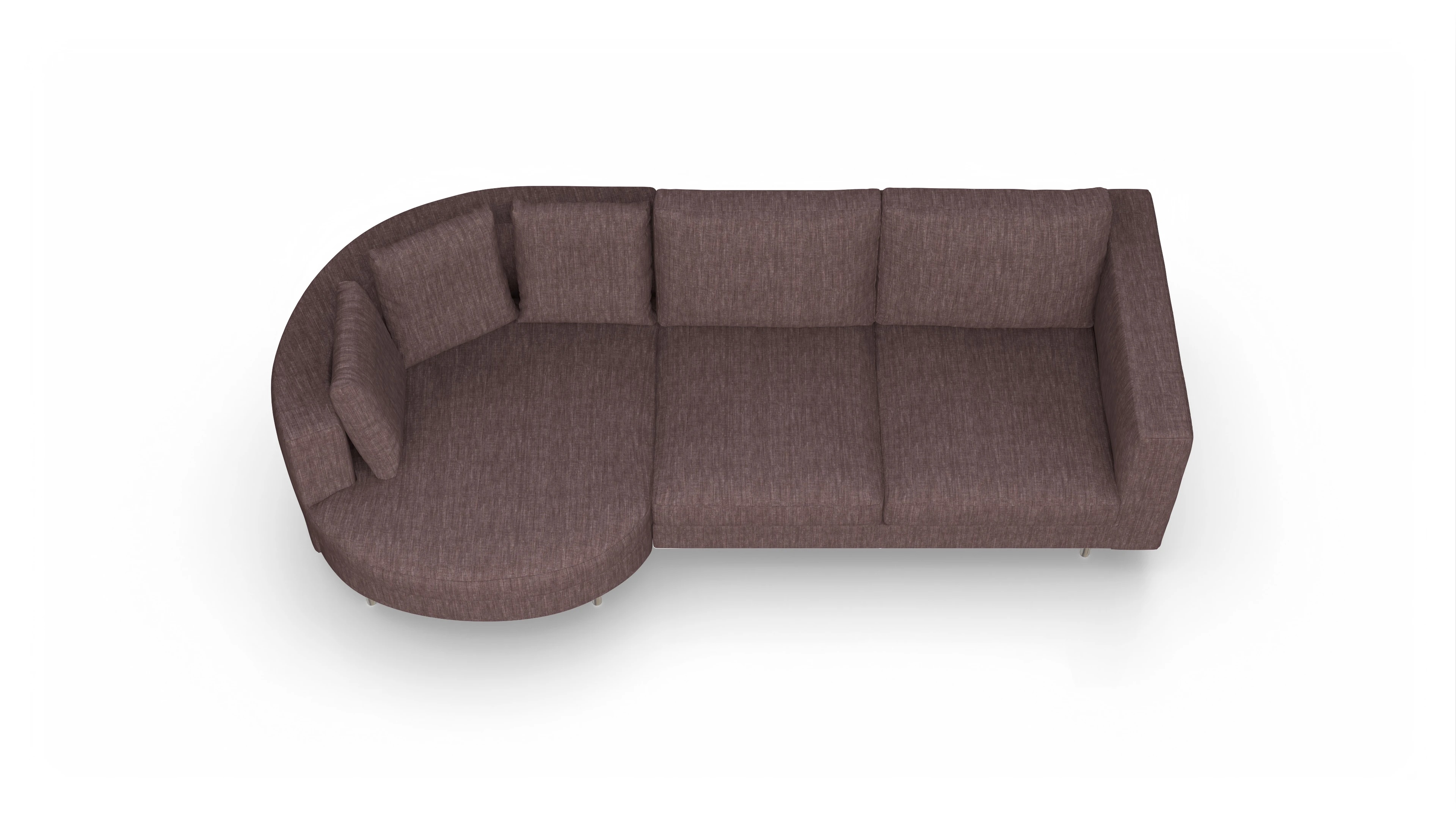 Ansicht des Produktes Silea Sofa mit Rec links in Stoff rot