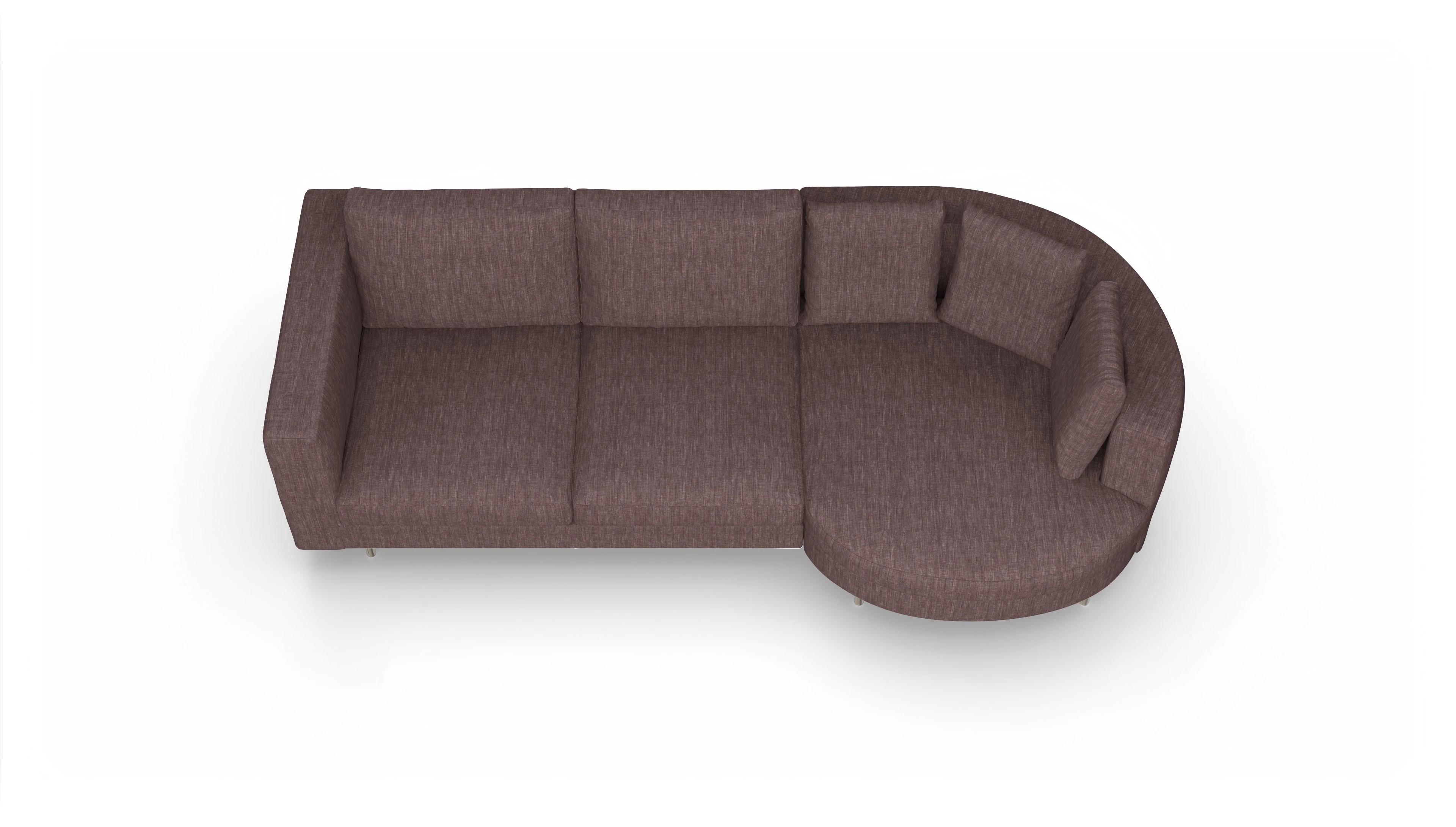 Ansicht des Produktes Silea Sofa mit Rec rechts in Stoff rot