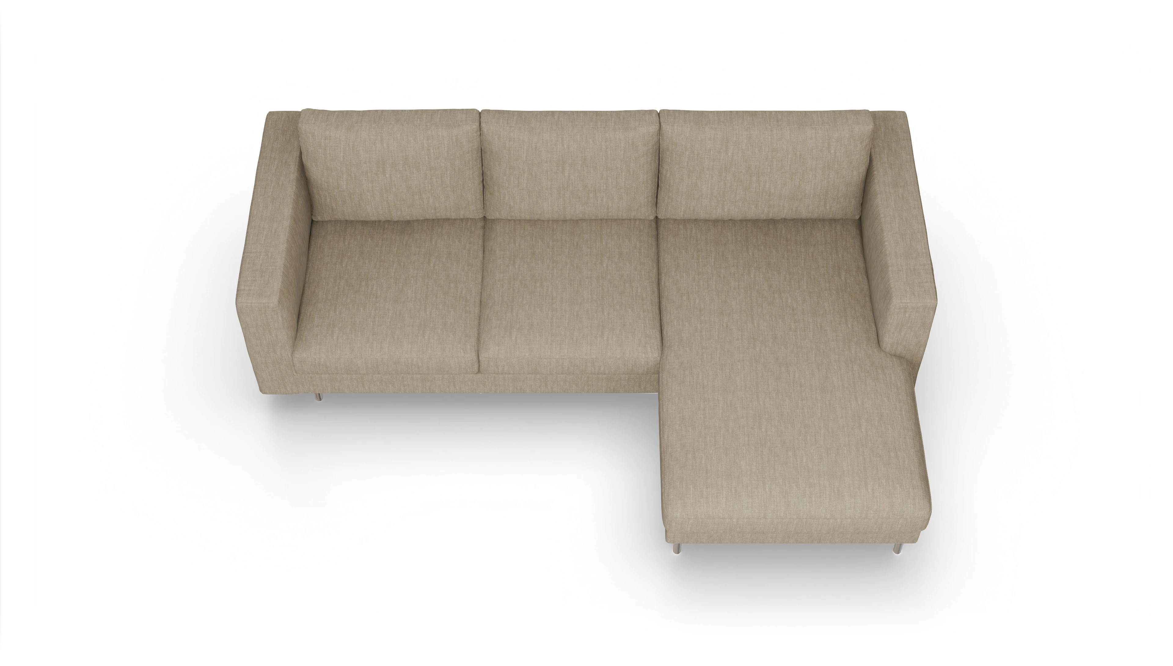 Ansicht des Produktes Silea Sofa mit Rec rechts in Stoff beige