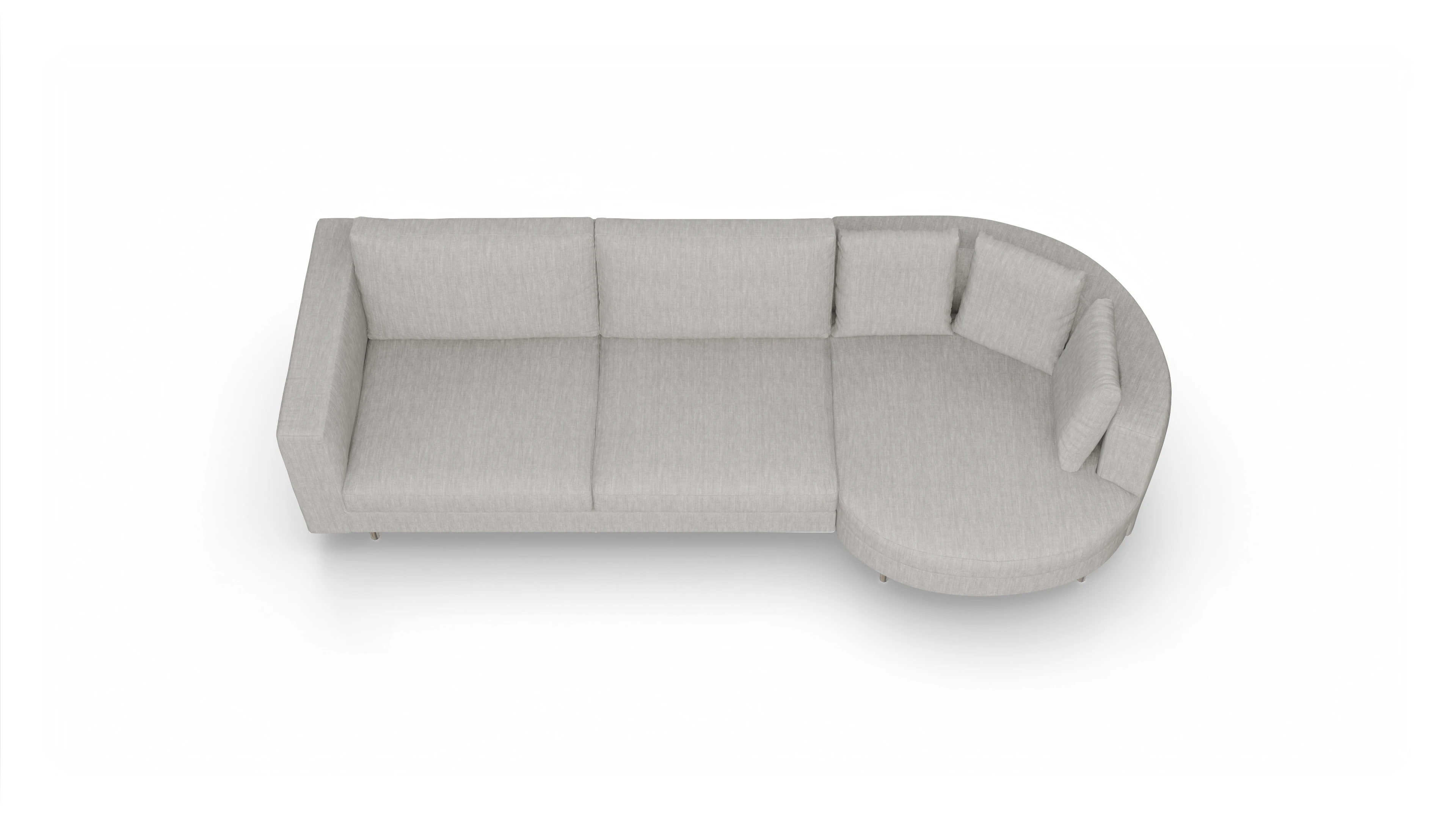 Ansicht des Produktes Silea Sofa mit Rec rechts in Stoff beige