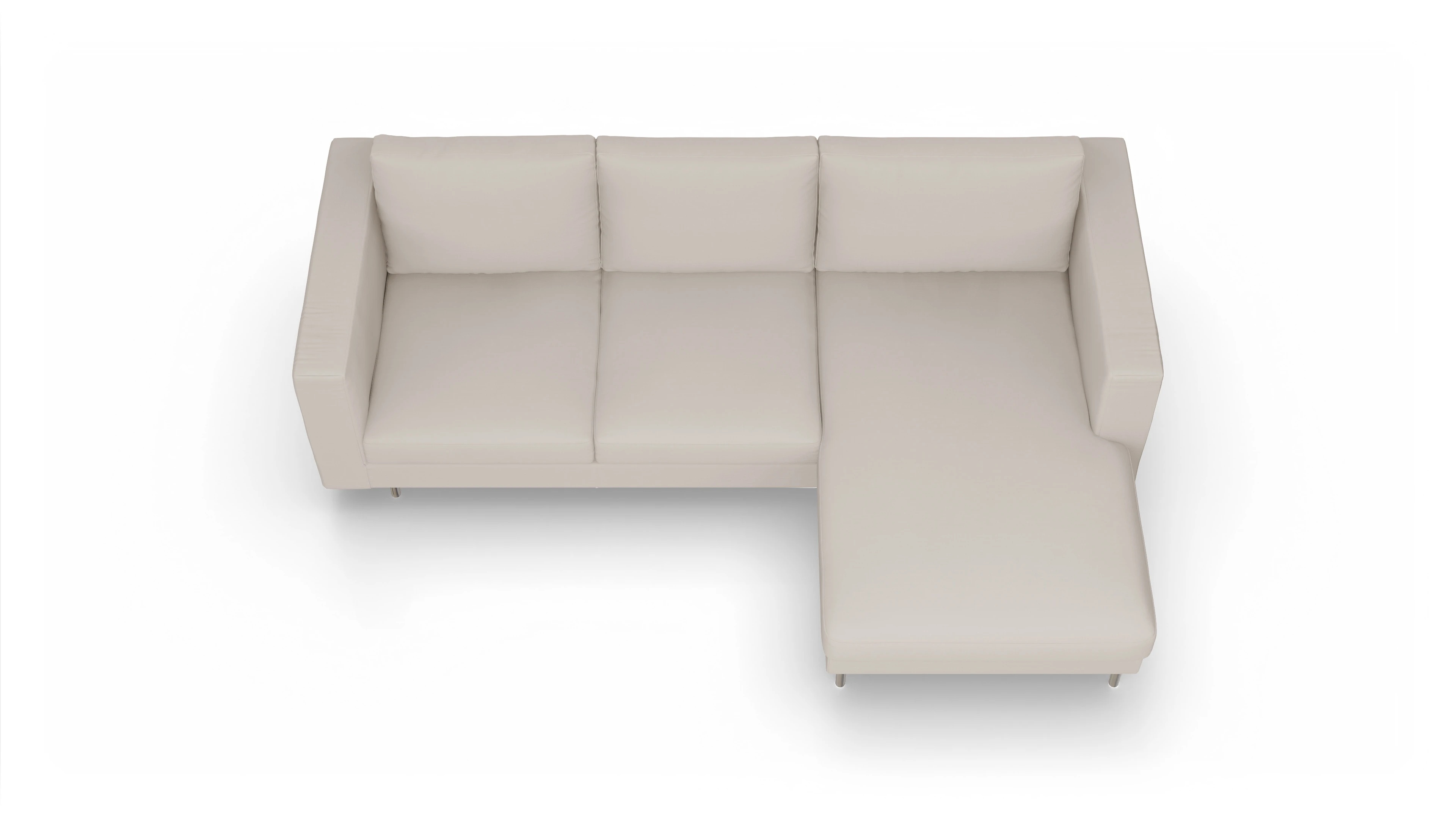 Design-Sofa Silea Ansicht des Produktes Silea Sofa mit Rec rechts in Stoff beige