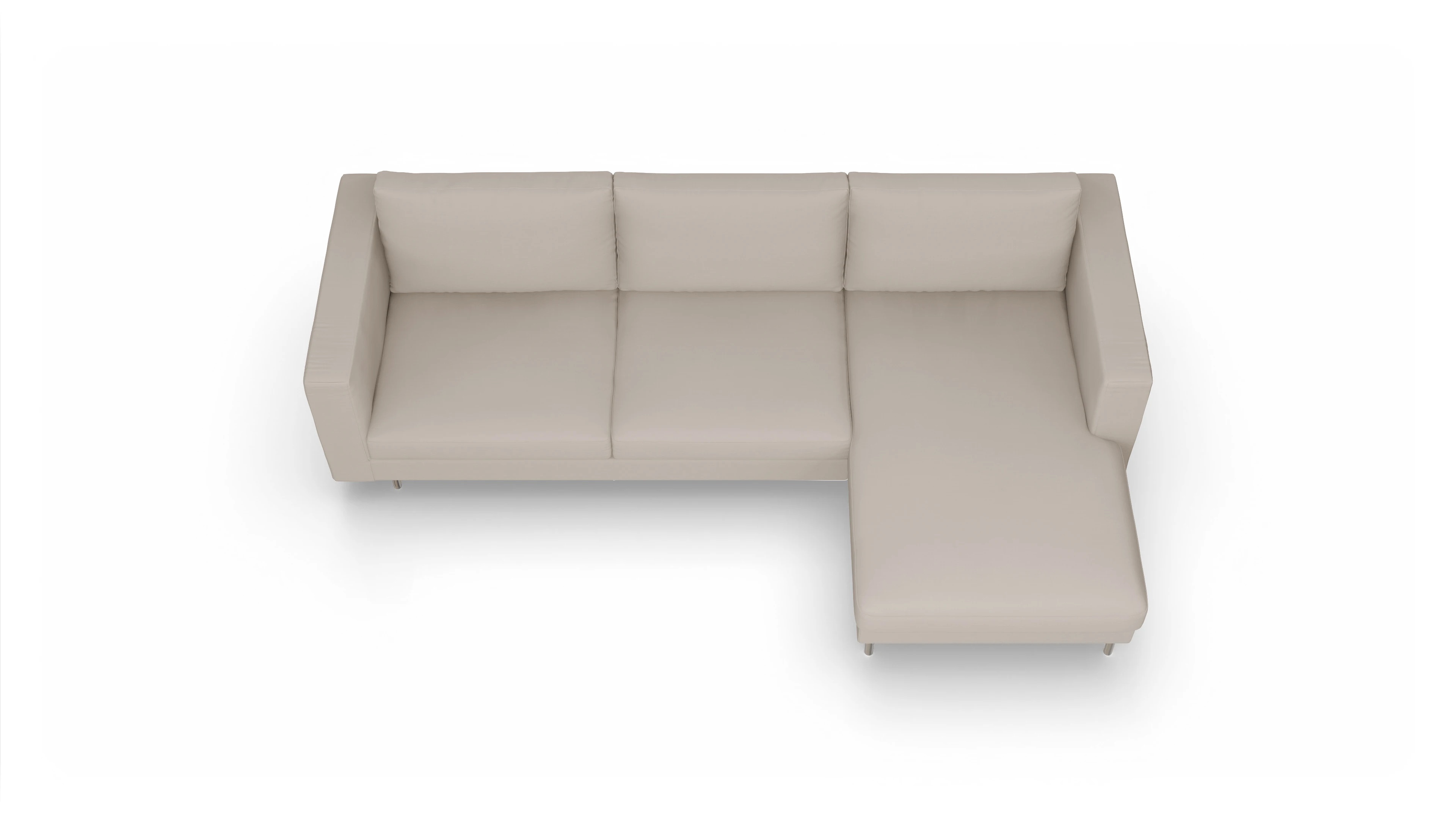 Ansicht des Produktes Silea Sofa mit Rec rechts in Stoff beige