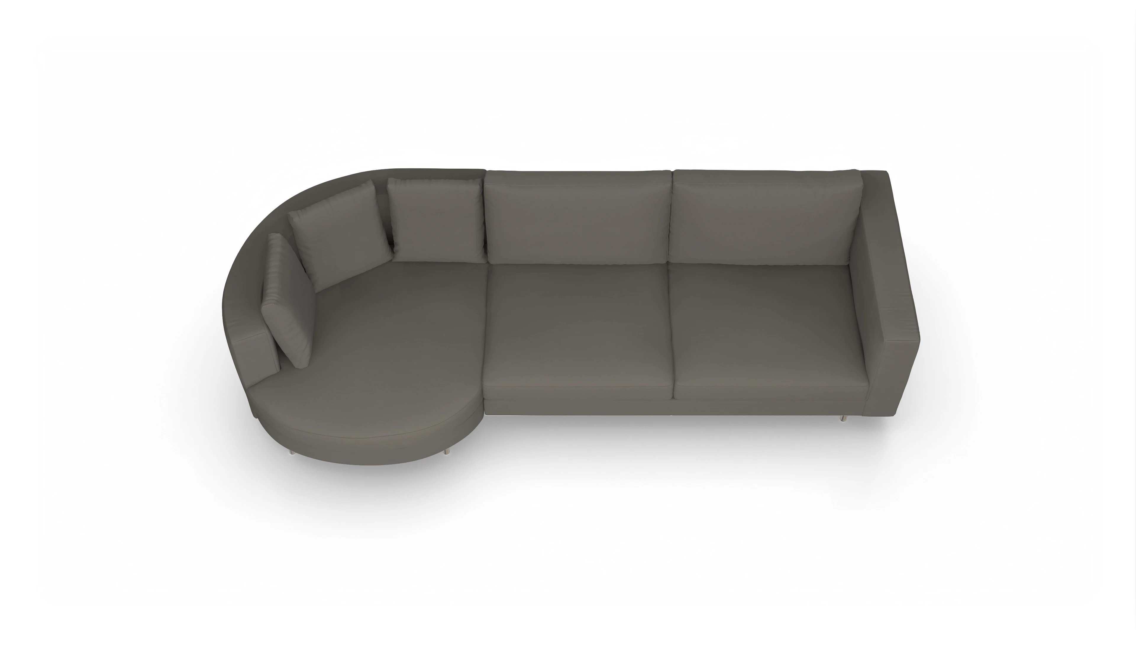 Ansicht des Produktes Silea Sofa mit Rec rechts in Stoff grau