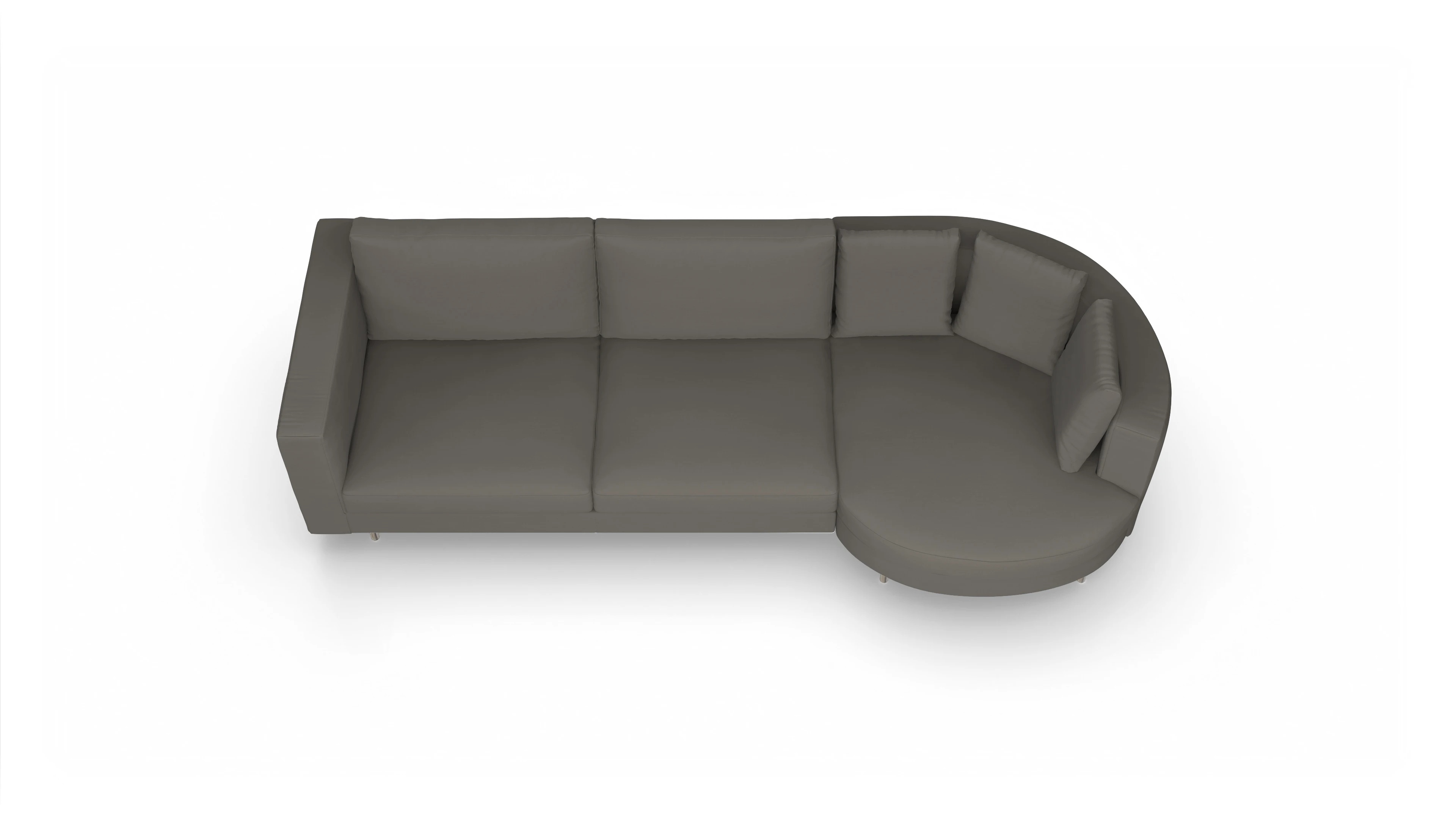 Ansicht des Produktes Silea Sofa mit Rec rechts in Stoff grau