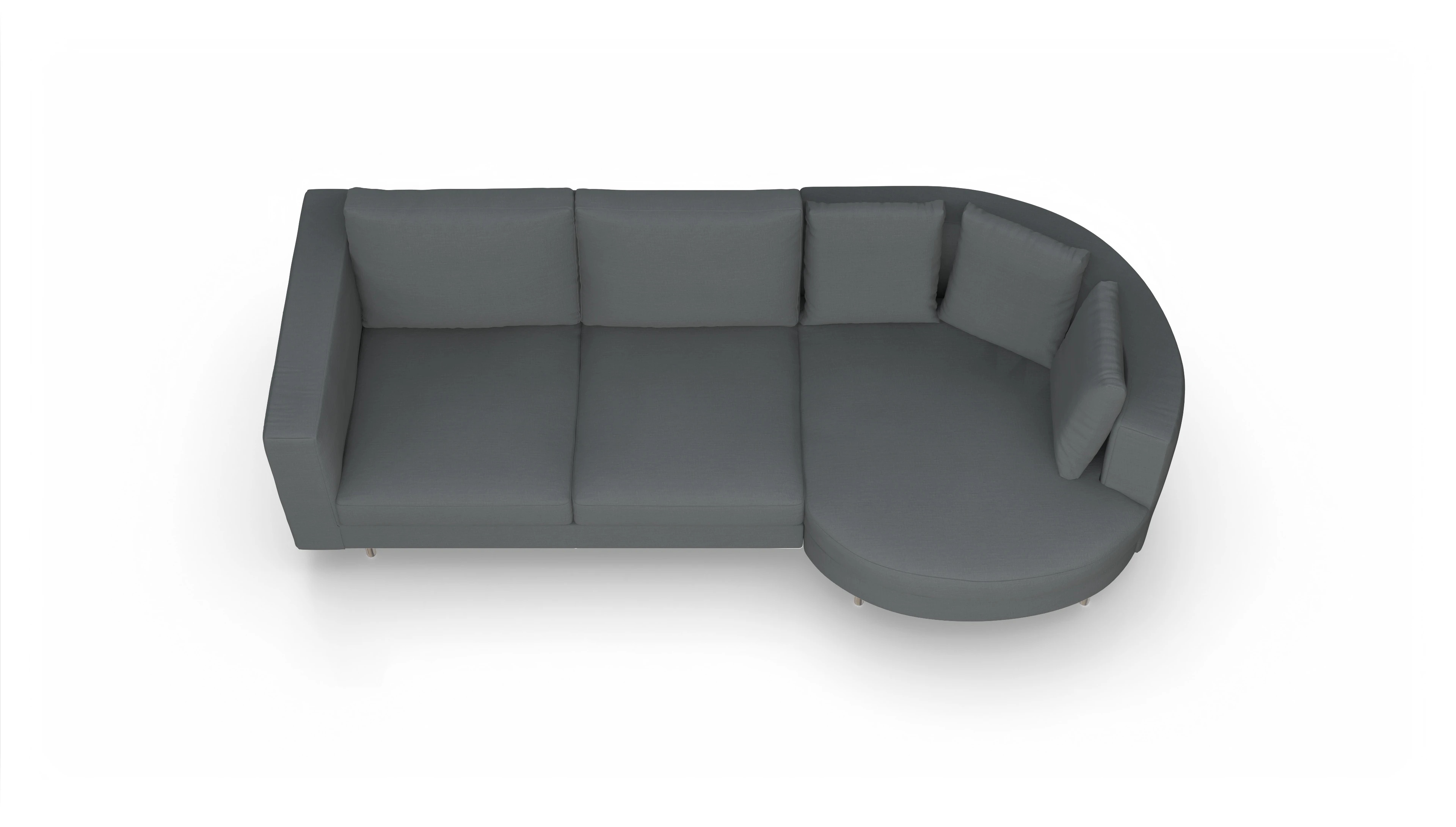 Ansicht des Produktes Silea Sofa mit Rec rechts in Stoff grau