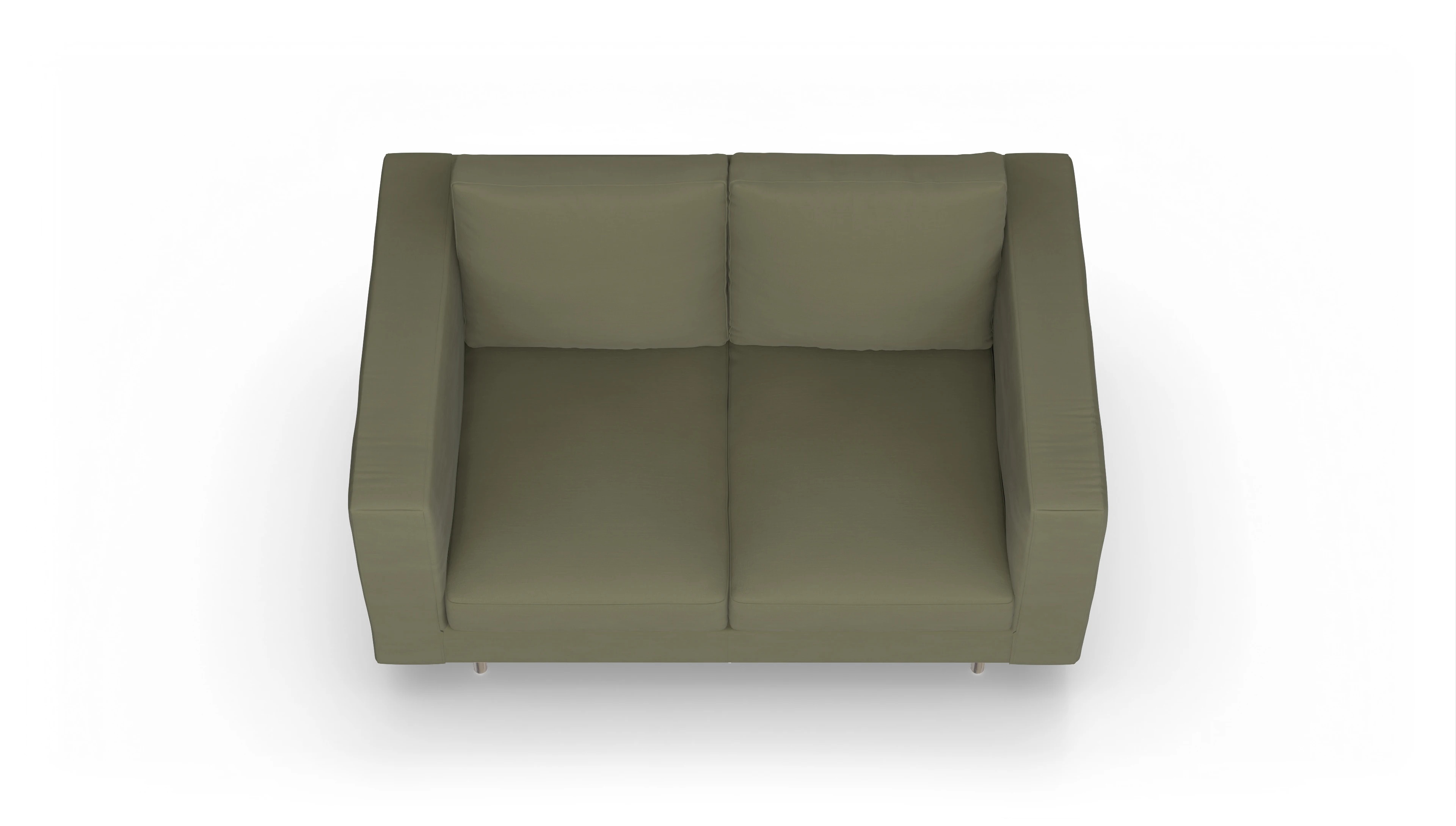 Design-Sofa Silea Ansicht des Produktes Silea 2-Sitzer in Stoff grün