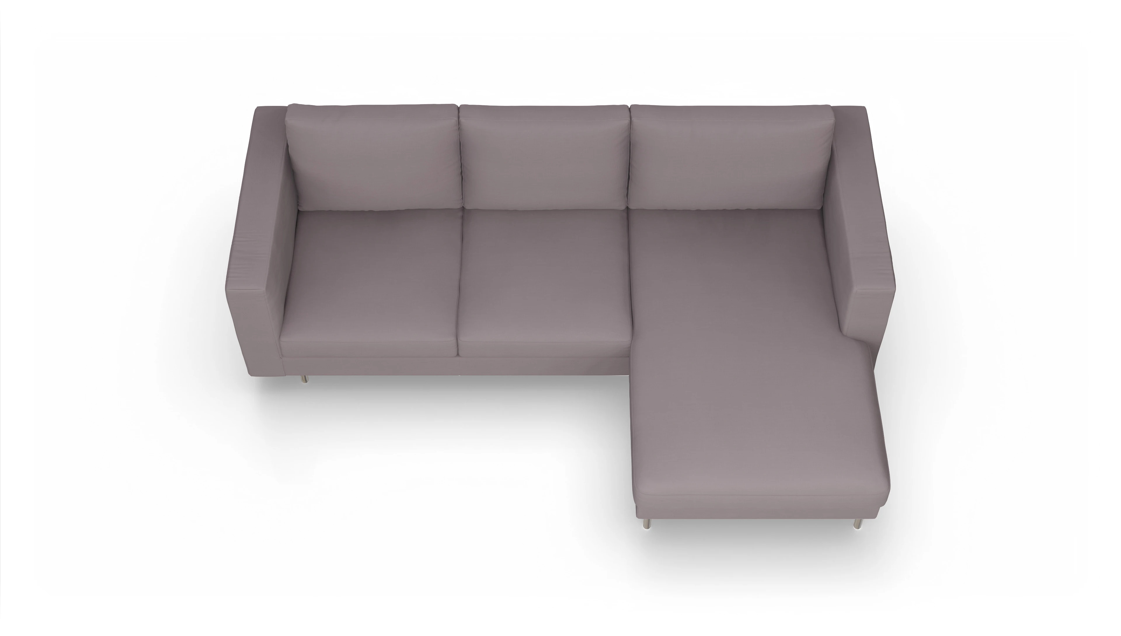 Ansicht des Produktes Silea Sofa mit Rec rechts in Stoff rot