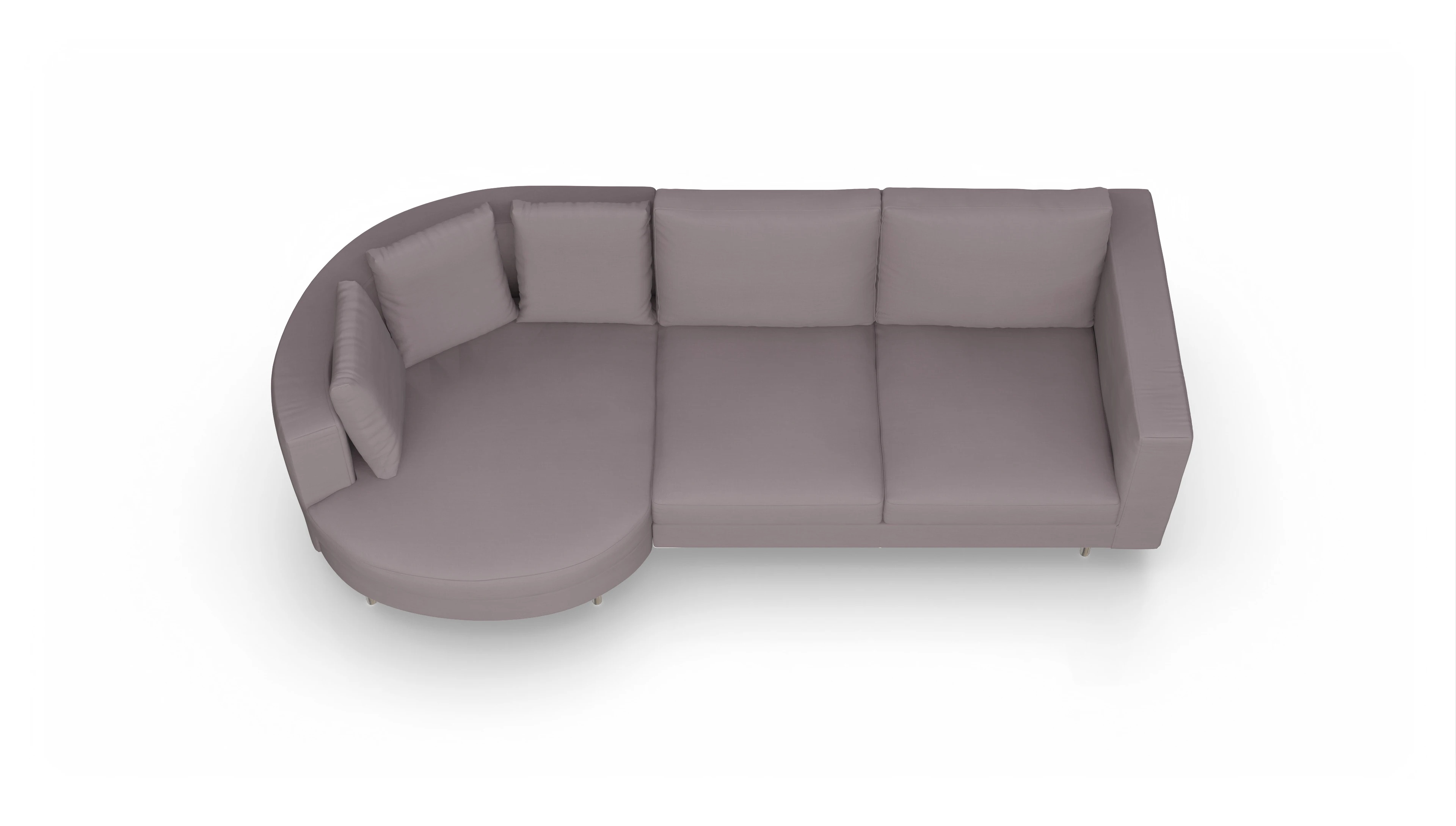 Design-Sofa Silea Ansicht des Produktes Silea Sofa mit Rec links in Stoff rot