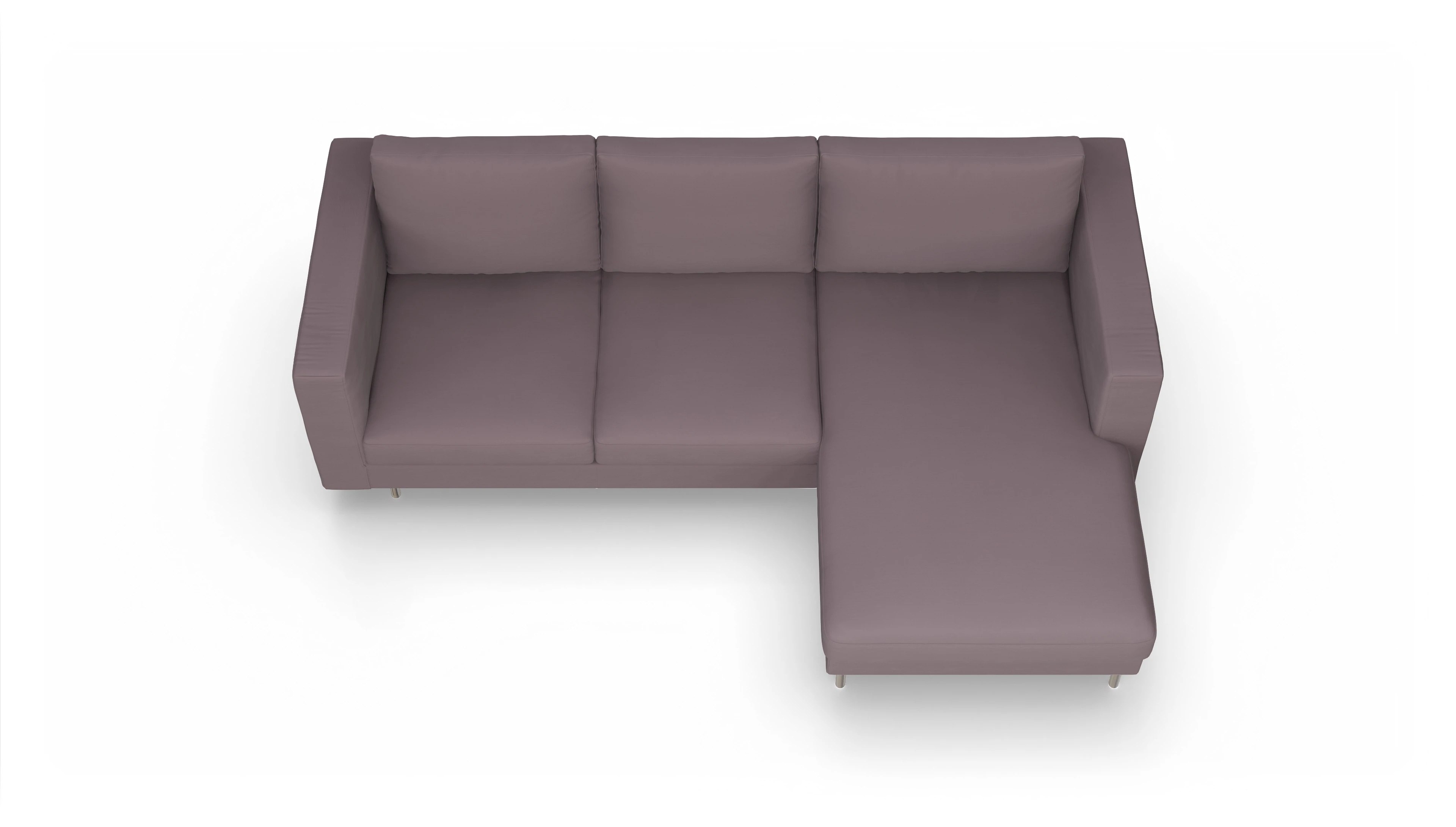 Ansicht des Produktes Silea Sofa mit Rec rechts in Stoff braun