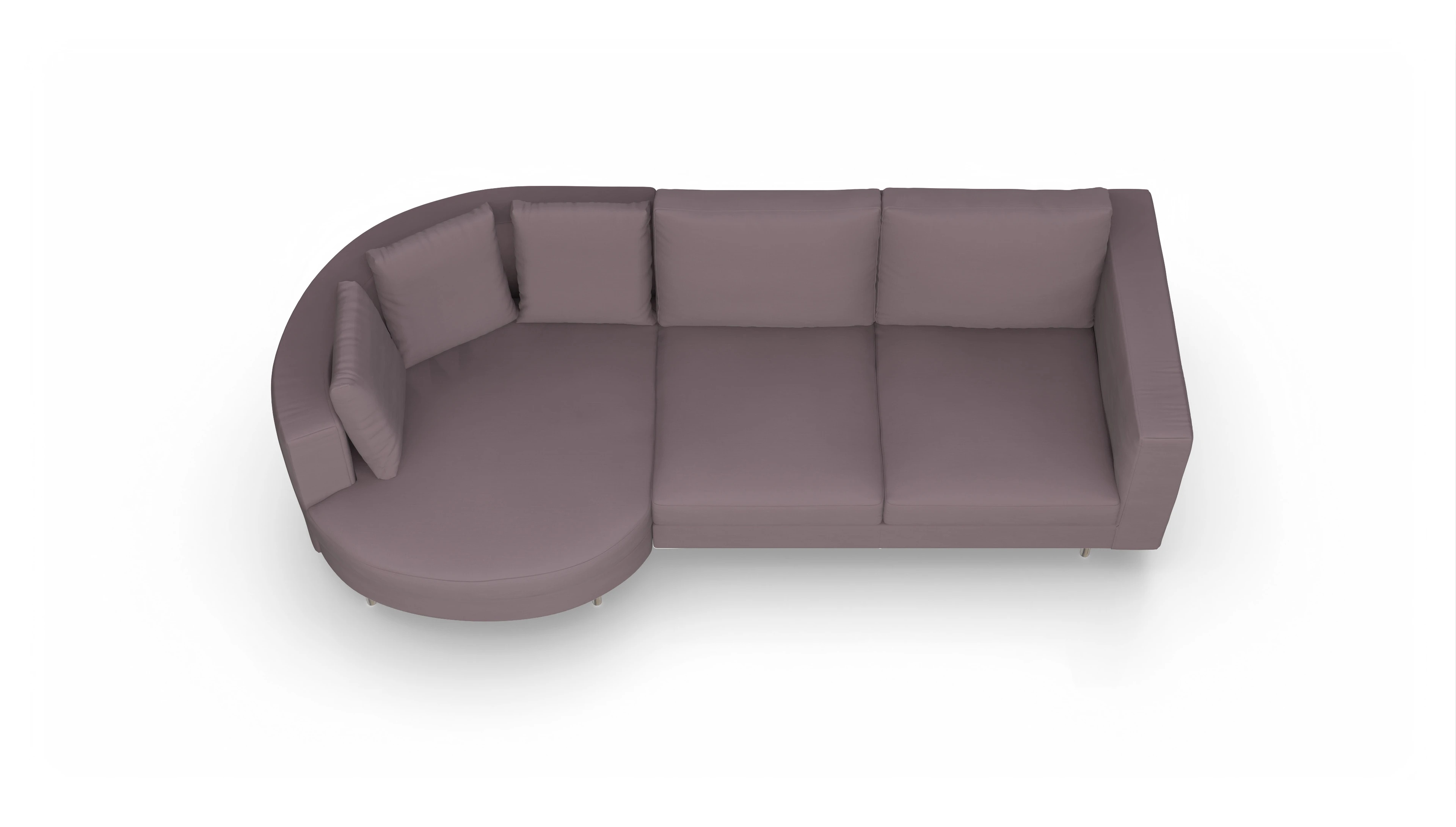 Ansicht des Produktes Silea Sofa mit Rec links in Stoff braun
